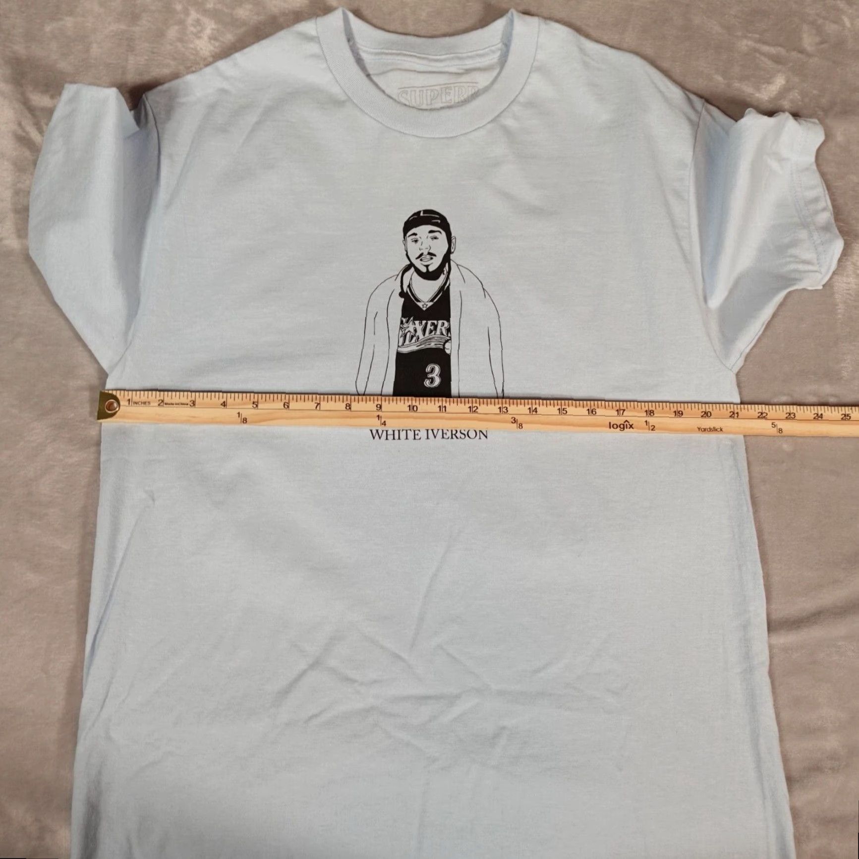 Vintage Superrradical Post Malone White Iverson Logo T-Shirt Mens L Graphic Music Blue Size US L / EU 52-54 / 3 - 5 Thumbnail