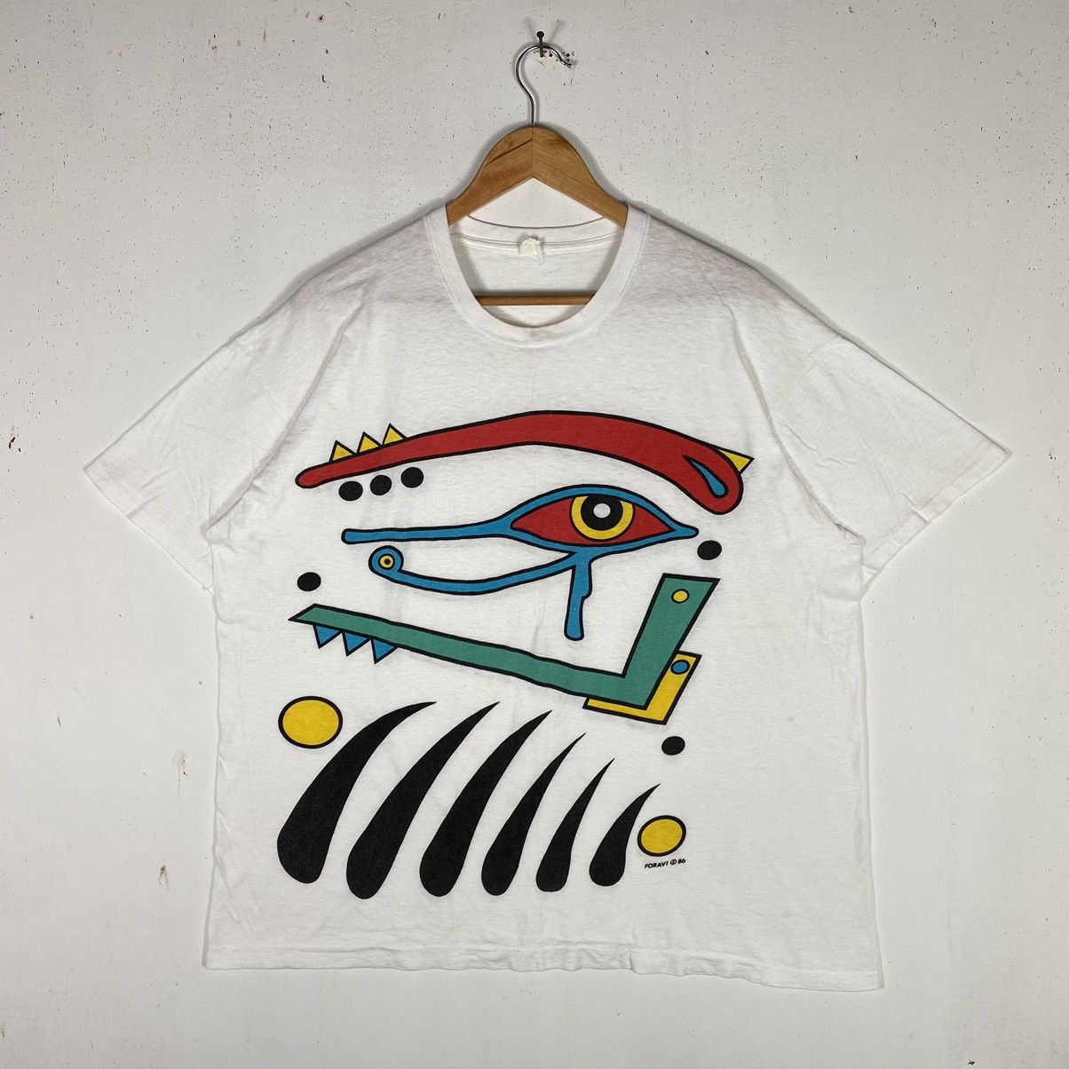 Vintage Vintage 80's FORAVI Art Handmade Abstract Tee Shirt Size US XL / EU 56 / 4 - 2 Thumbnail