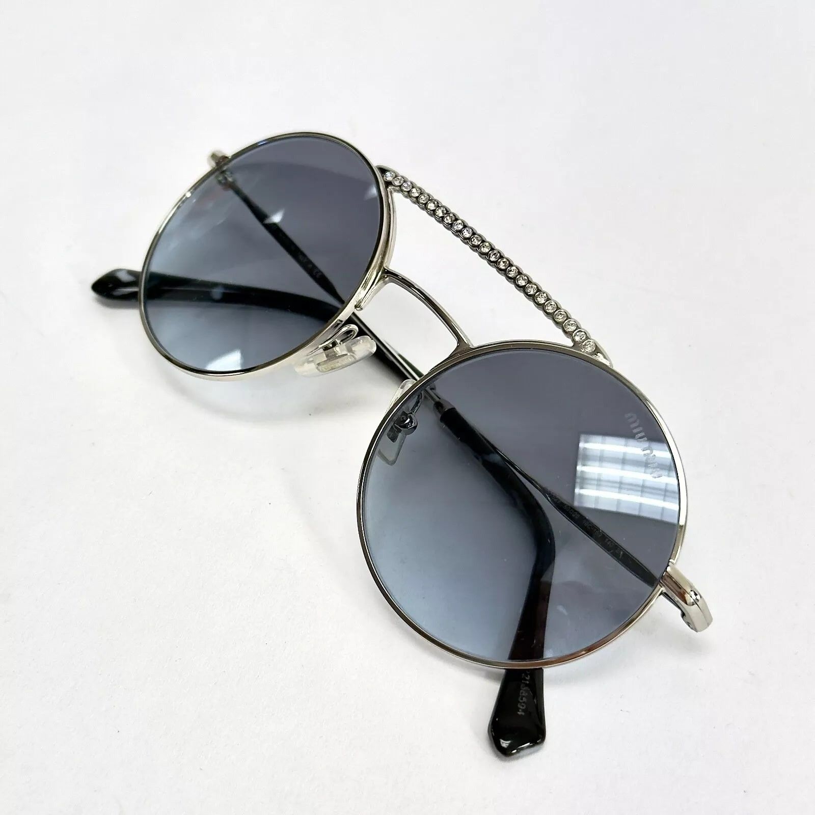 Miu Miu MIU MIU SOCIETE MU52VS CRYSTAL Bar Silver Blue Round 52V Size ONE SIZE - 3 Thumbnail