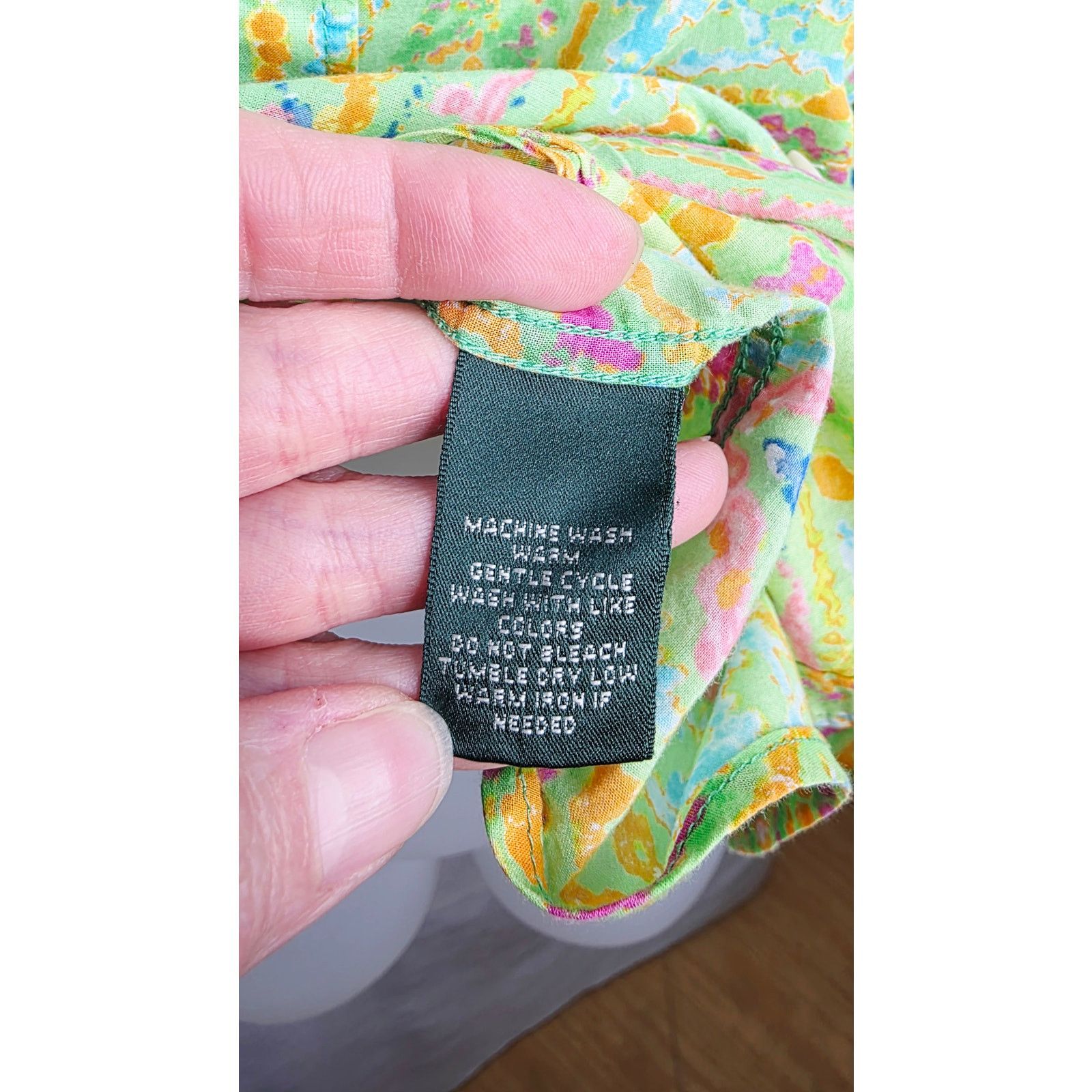 Ralph Lauren Lauren Ralph Lauren Green Paisley Blouse Button Front Boho Size L / US 10 / IT 46 - 6 Thumbnail