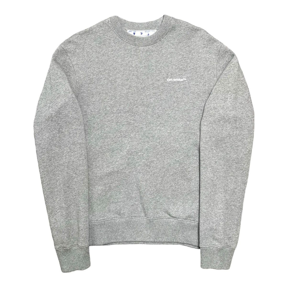 image of Off White Off-White Wave Diagonal Crewneck Sweatshirt Grey, Men's (Size Small)