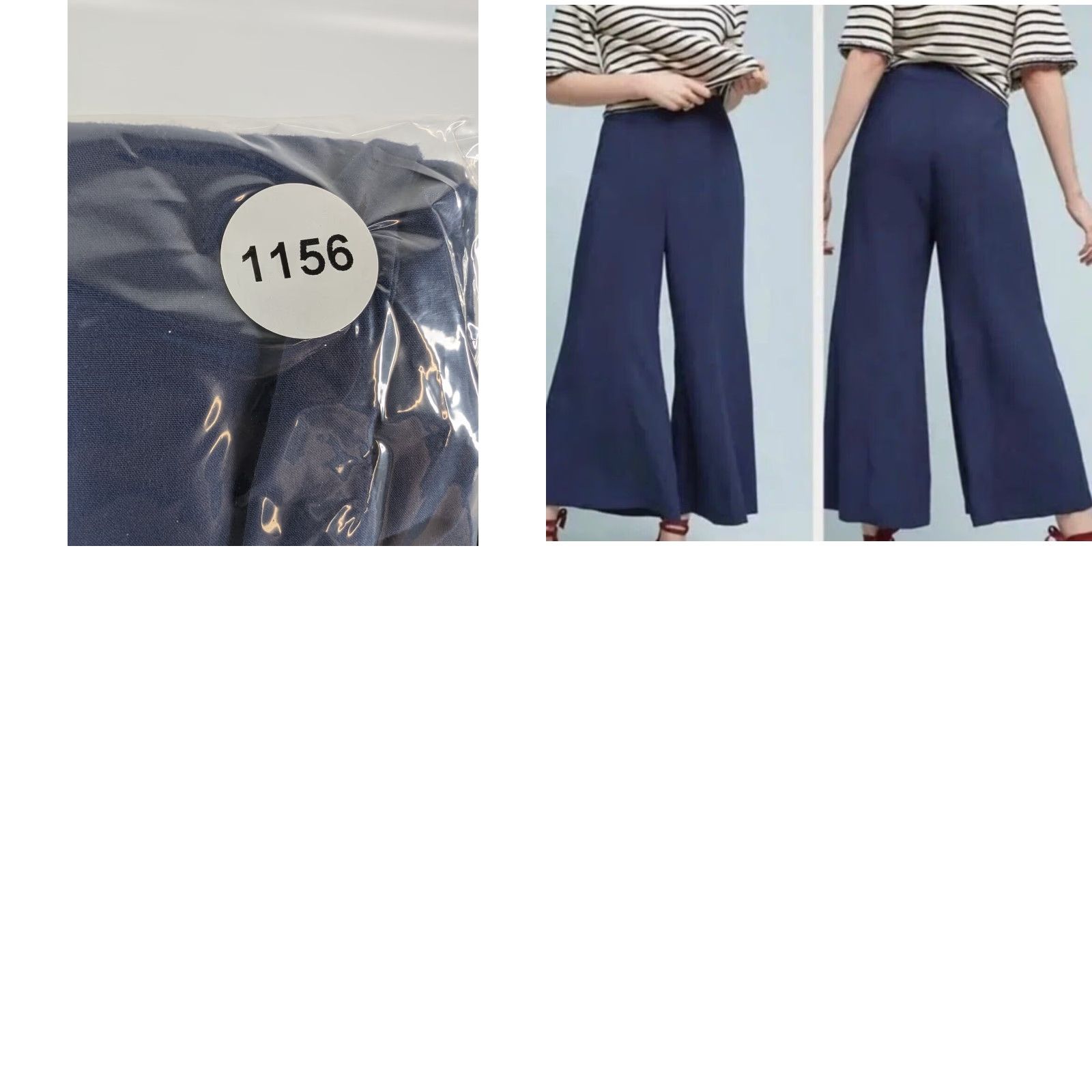Vintage VINTAGE Maeve Anthropologie Canna Culotte Navy Blue High Rise Wide-Leg Pants Womens 12 Size 34" / US 12 / IT 48 - 10 Thumbnail