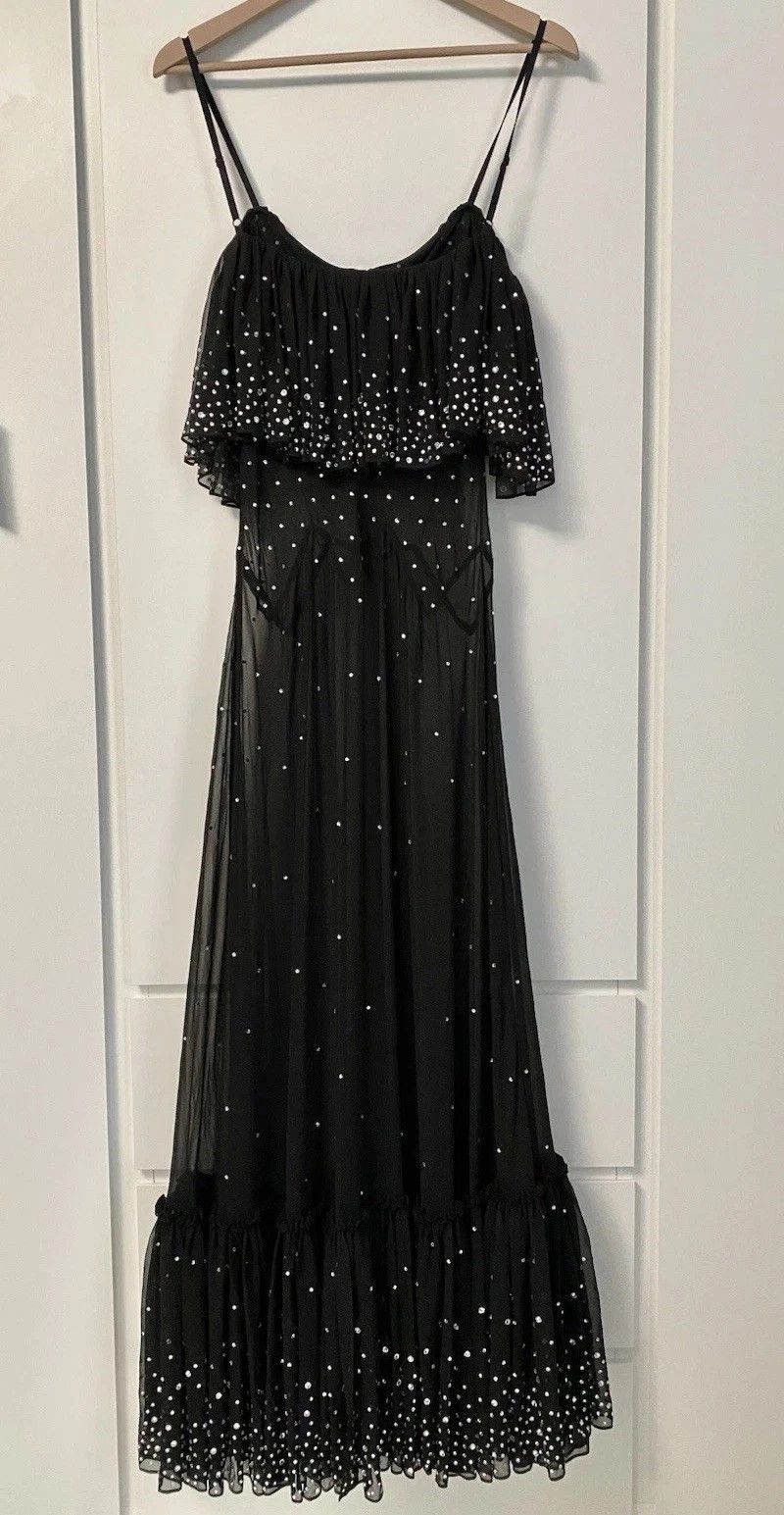 H&M × Paco Rabanne Paco Rabanne x H&M Crystal Black Long Dress Size M EUR42 Size M / US 6-8 / IT 42-44 - 2 Thumbnail