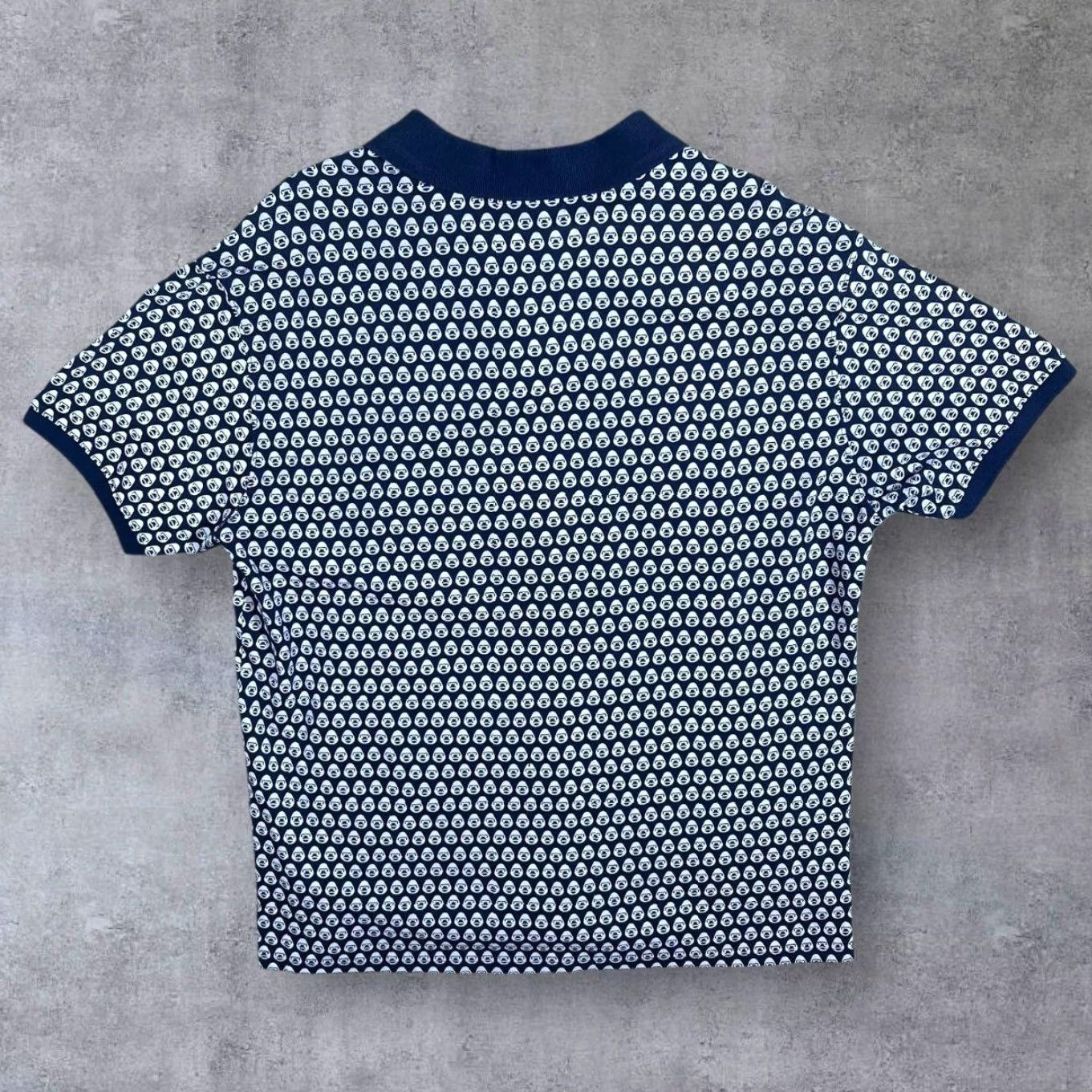 Vintage Money Clothing Ape All Over Print Navy Blue Polo Shirt XL Mens Shirt Polo Short Sleeve Collared Cotton India Navy/White 90s? Monogram Size US XL / EU 56 / 4 - 2 Thumbnail