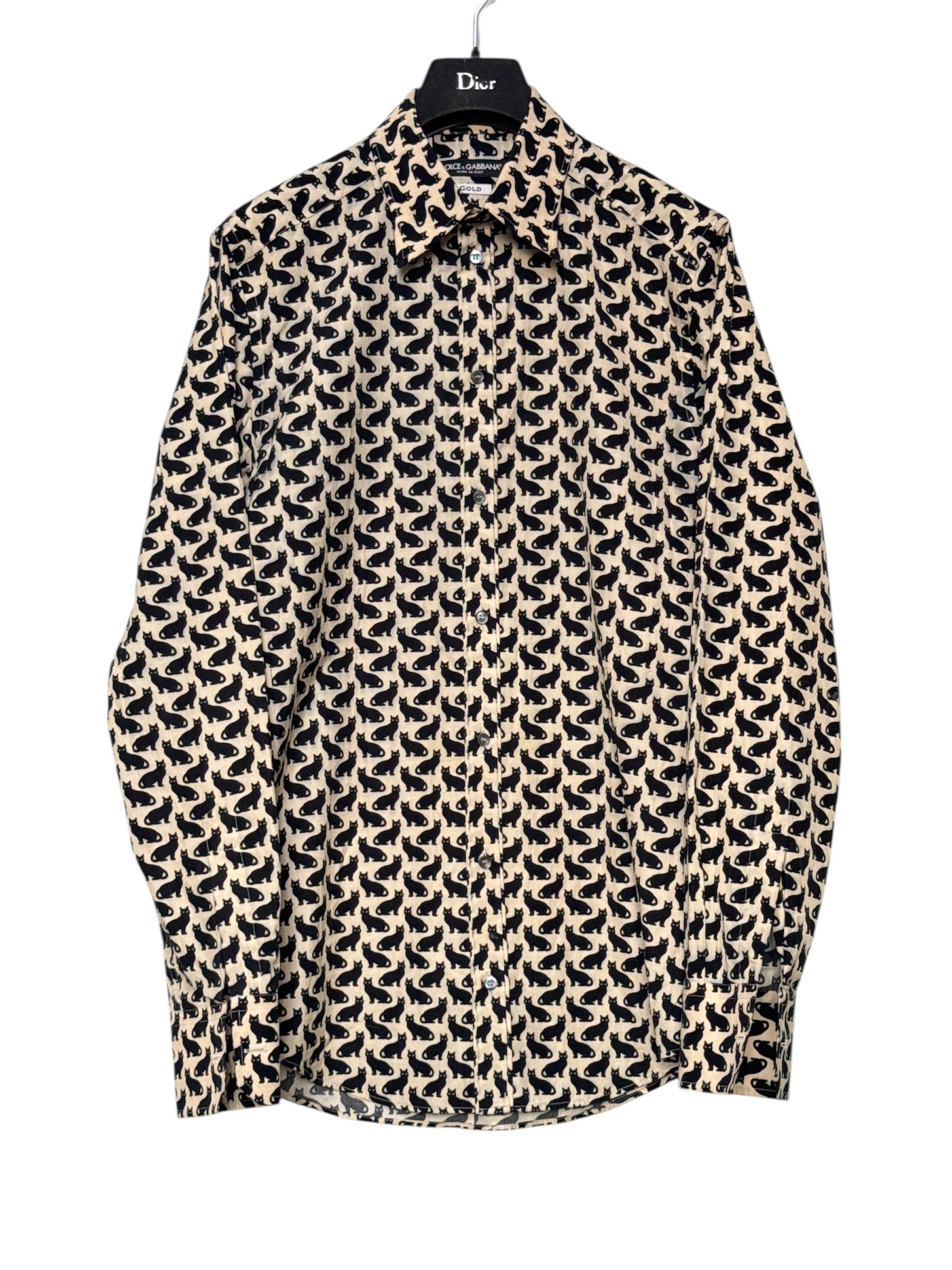 Dolce & Gabbana 🔥 Dolce gabbana shirt black cat print size M Size US S / EU 44-46 / 1 - 1 Thumbnail