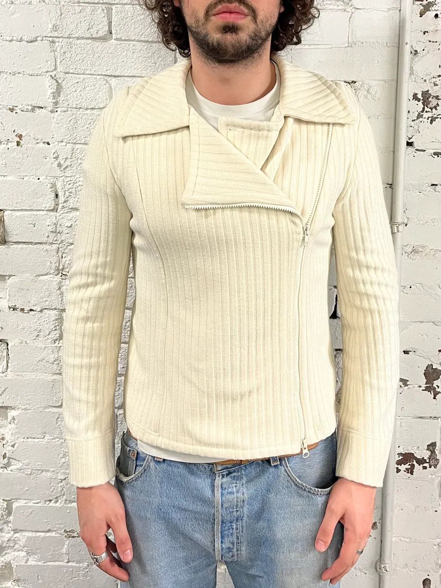 Vintage 2000s Plein Sud Ribbed Texture White Cream Jacket Size US S / EU 44-46 / 1 - 2 Thumbnail