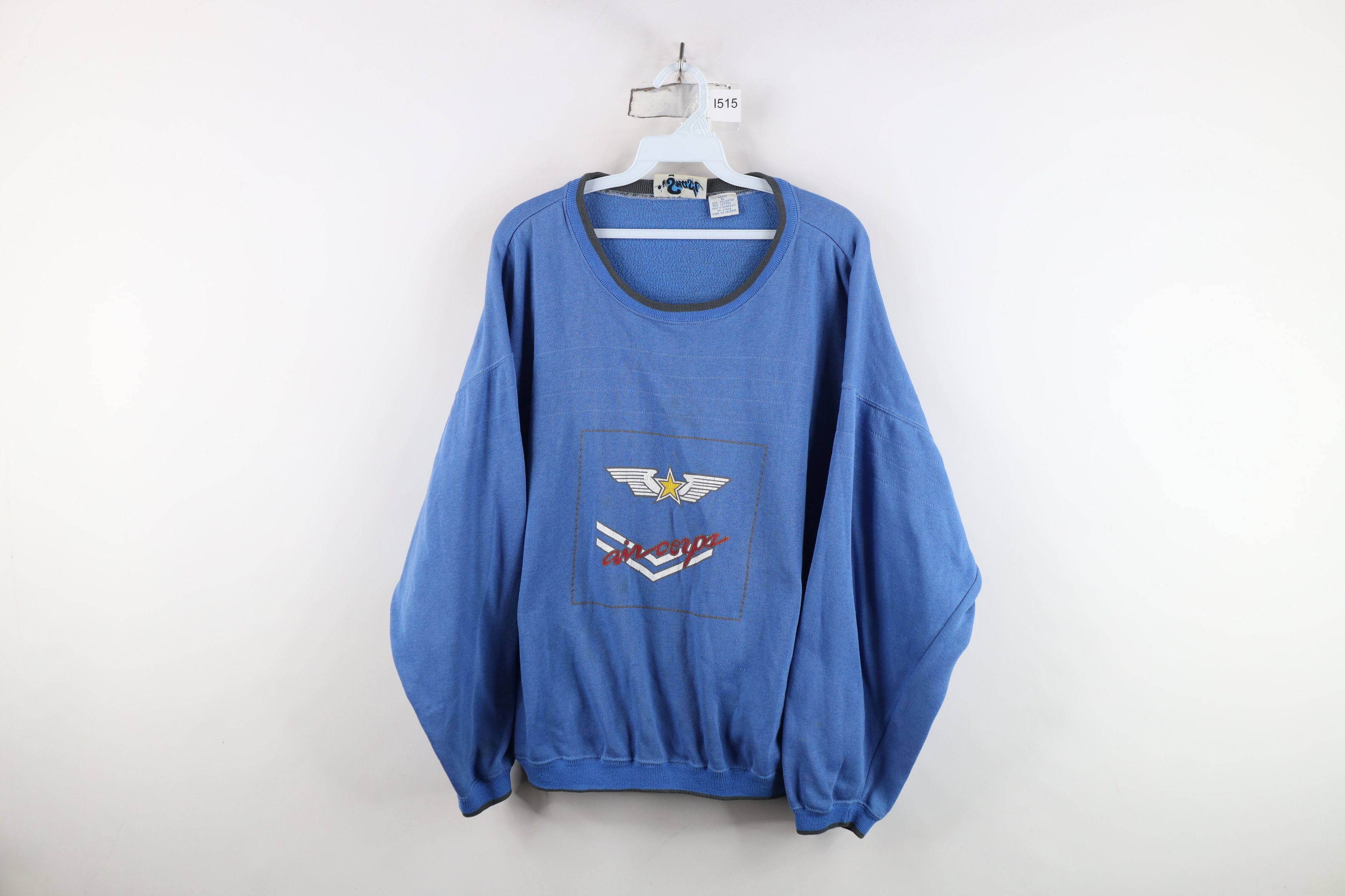 Vintage Vintage 90s Streetwear Aircorps Jumper Parachute Sweatshirt Size US XL / EU 56 / 4 - 1 Thumbnail
