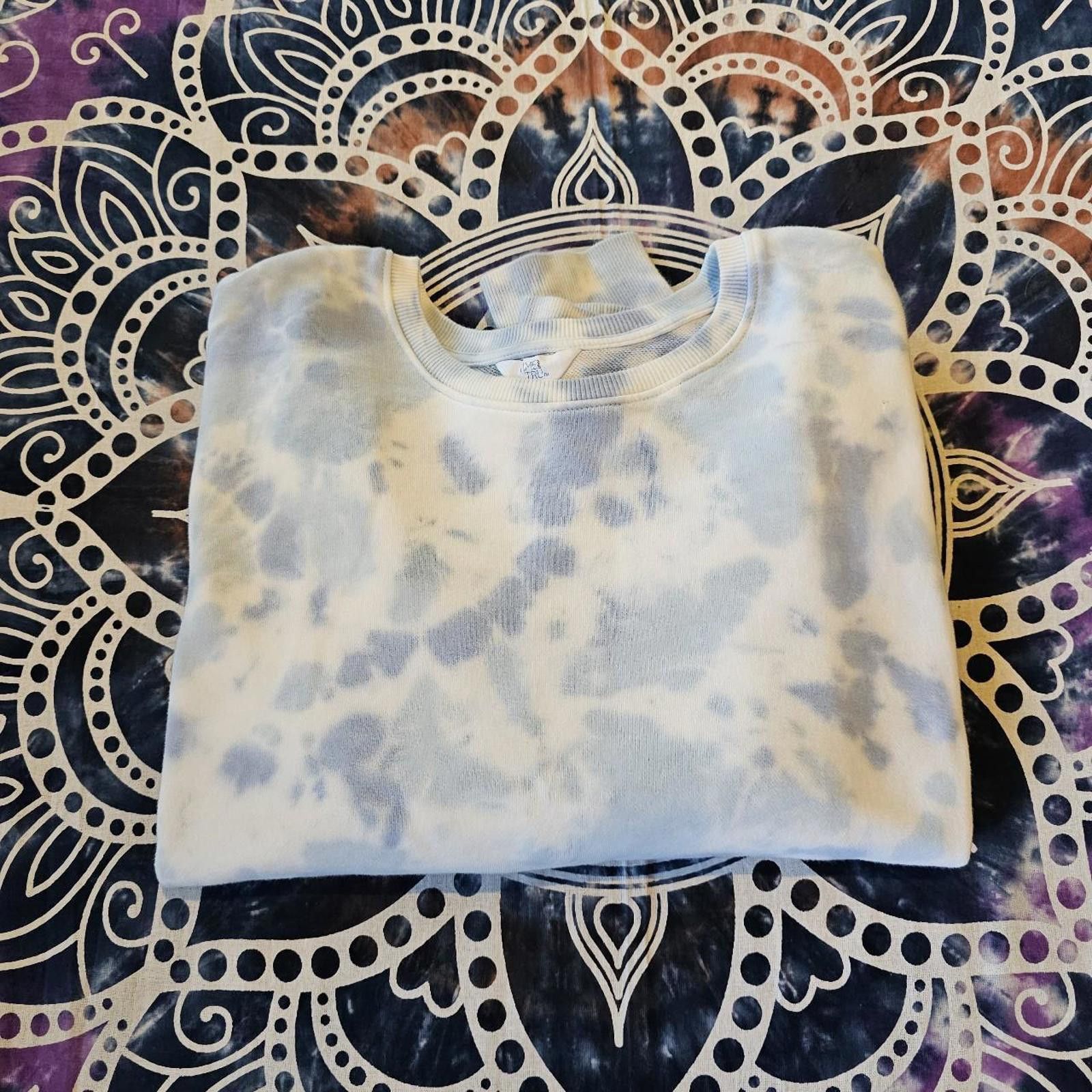 Designer Time and Tru Women's White and Blue Tie-Dyed Sweatshirt Size XL / US 12-14 / IT 48-50 - 5 Thumbnail