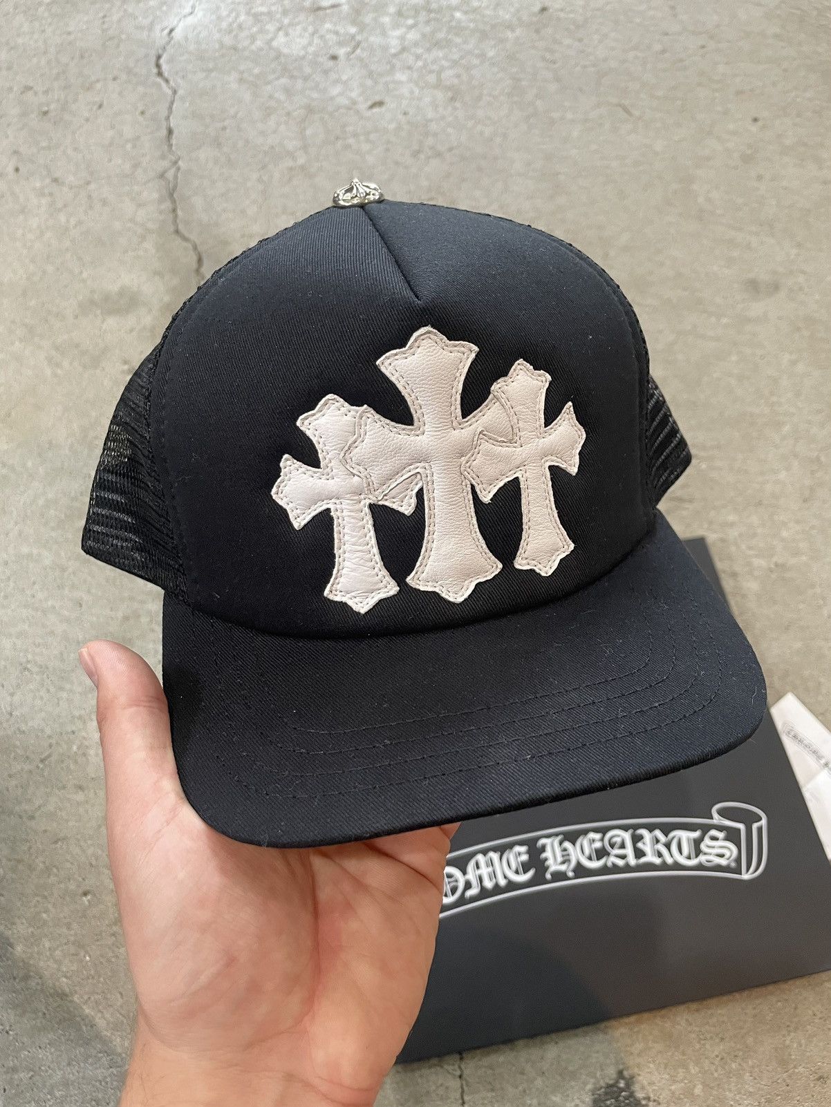 Chrome Hearts Leather Triple Cross Trucker Hat | eBay