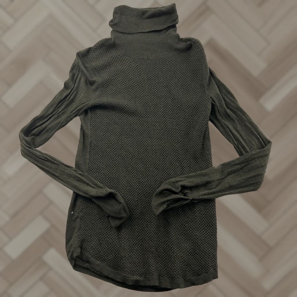 Vintage Adrienne Vittadini Sweater Shirt Women S Brown 100% Merino Wool Turtleneck Pullover Size S / US 4 / IT 40 - 1 Thumbnail