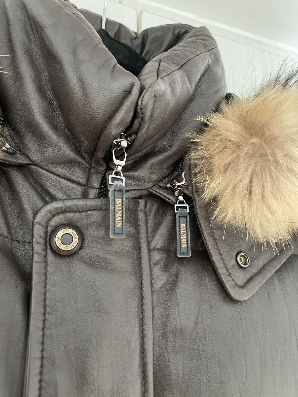 Balmain Balmain Paris Leather Down Puffer Jacket Brown Size US L / EU 52-54 / 3 - 4 Thumbnail