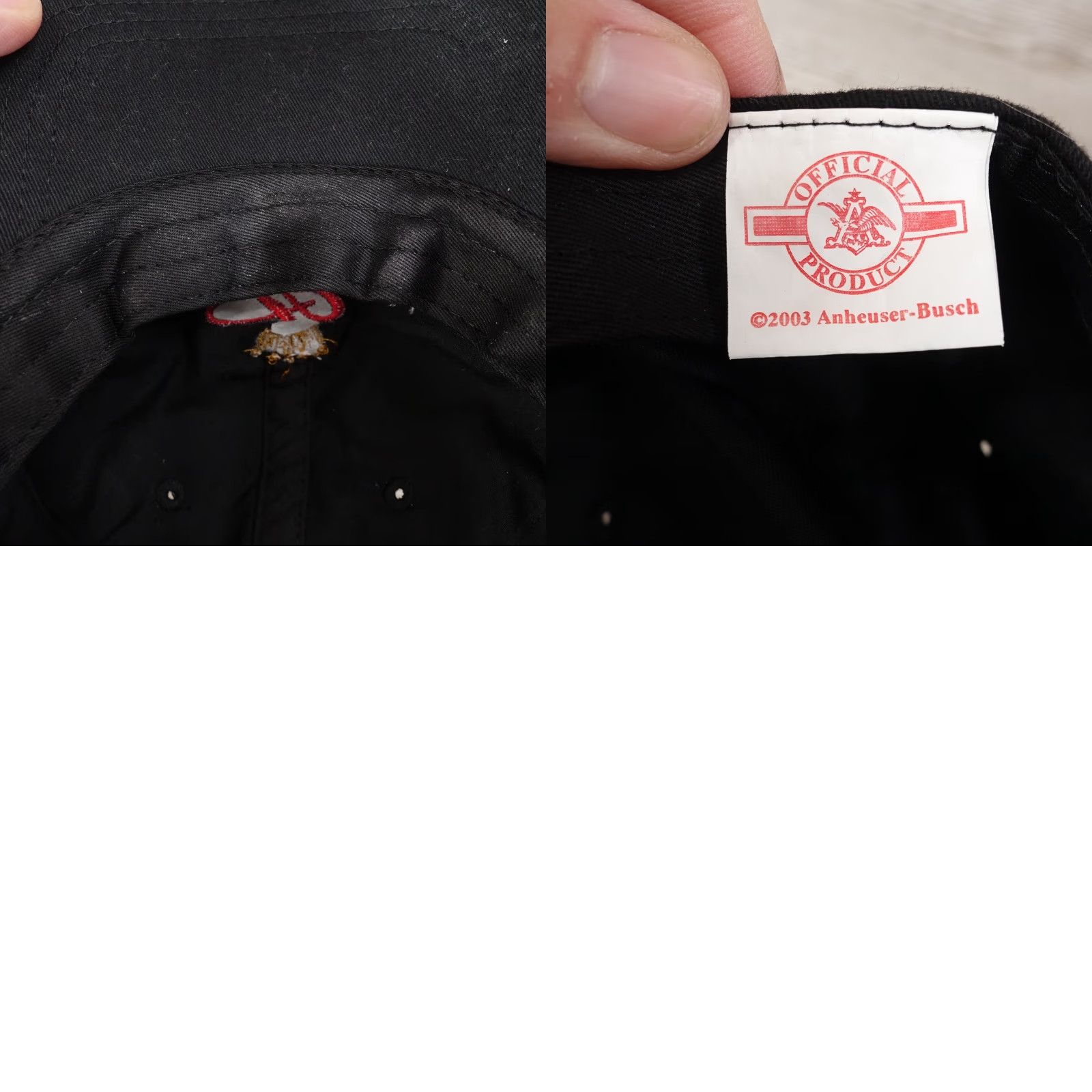 Budweiser VINTAGE BUDWEISER BASEBALL CAP - Black Strapback Hat - One Size - Casual - Mens Size ONE SIZE - 8 Thumbnail