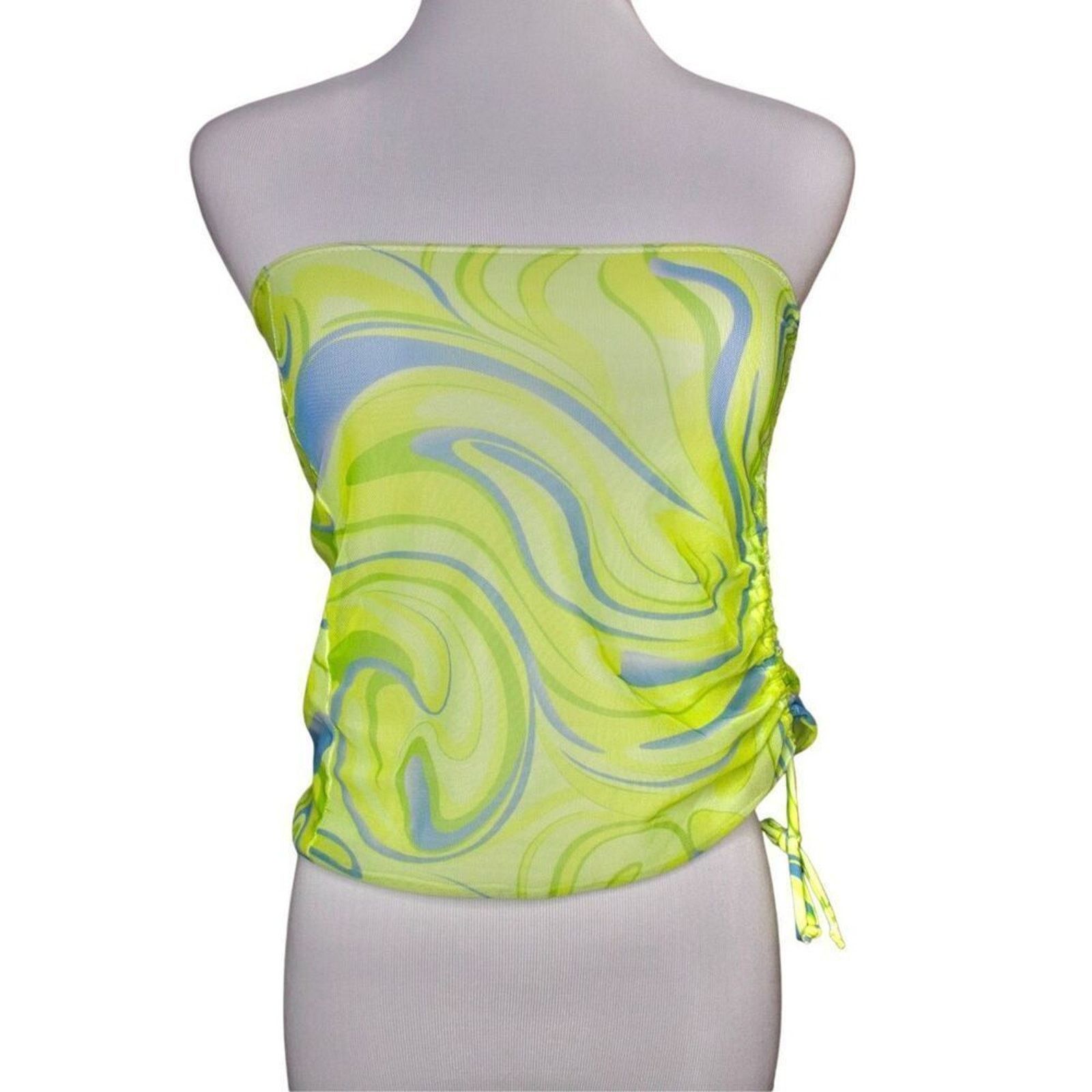 Other Sexy Mesh Tube Top Swim Coverup XS Ruched See-Through Size XS / US 0-2 / IT 36-38 - 3 Thumbnail