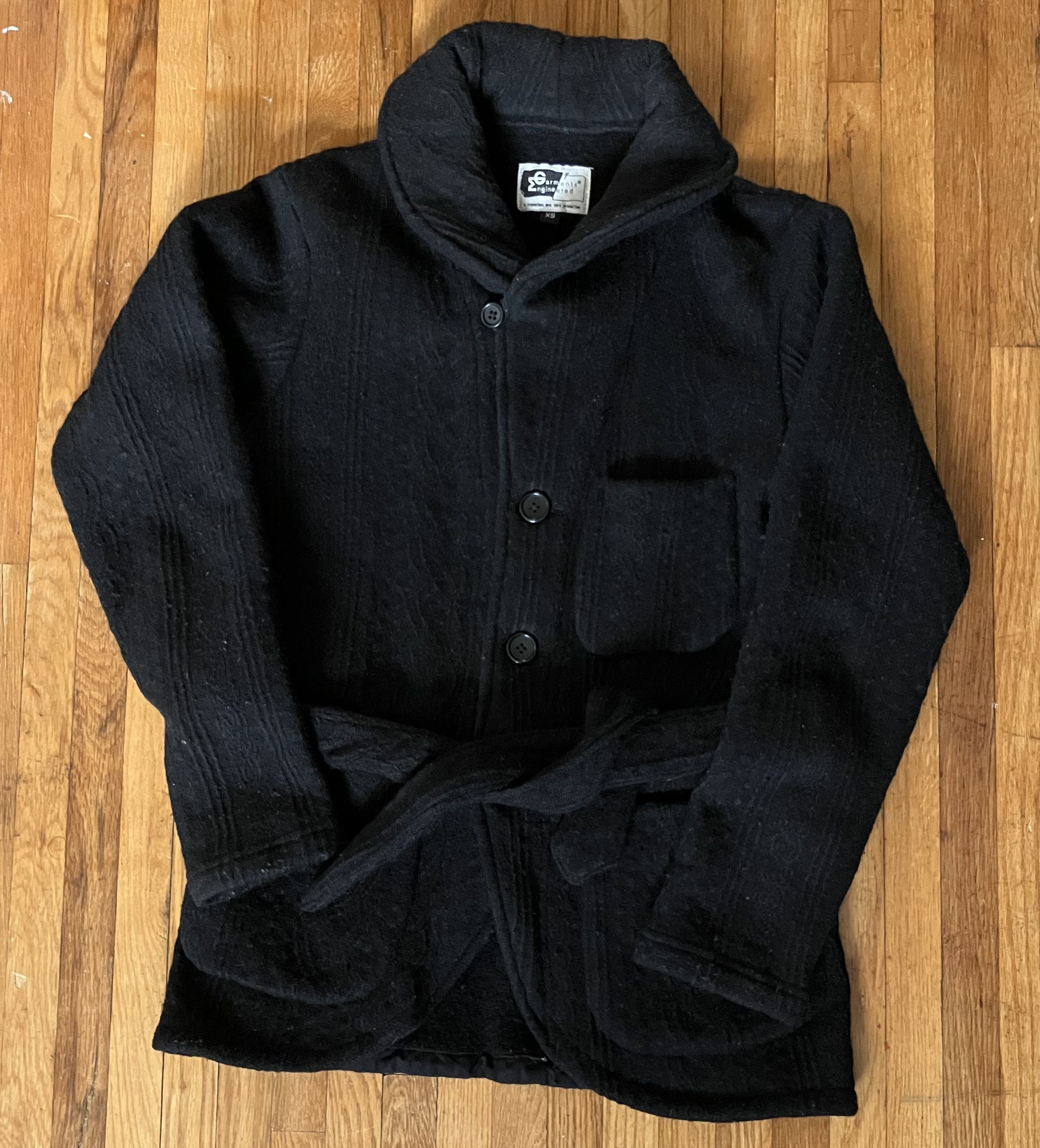 Engineered Garments ENGINEERED GARMENTS Men's XS Black Wool Shawl Sweater Jacket Size US XS / EU 42 / 0 - 2 Thumbnail