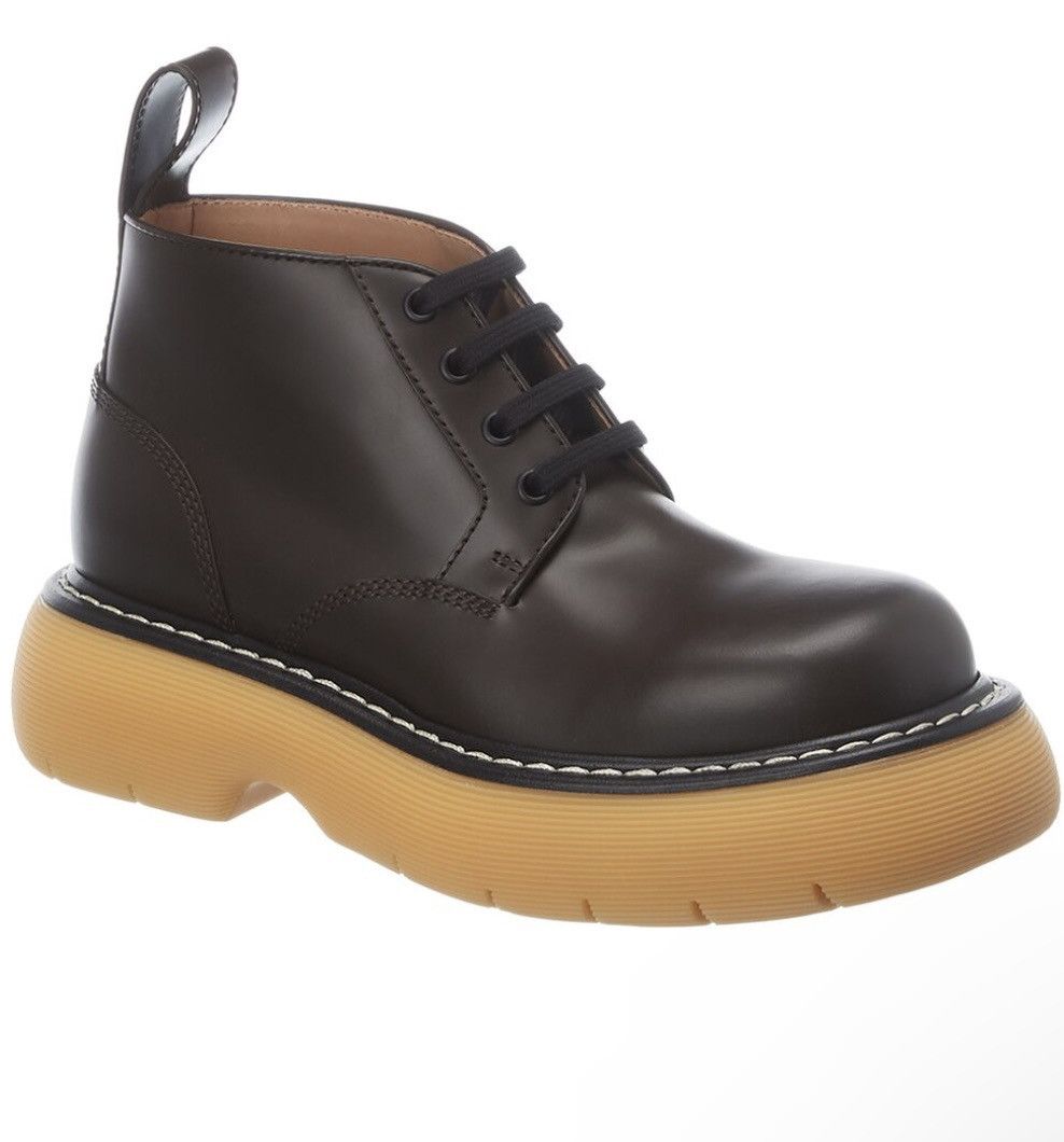 Bottega Veneta ‘The Bounce’ platform Ankle Boots Ebony Brown