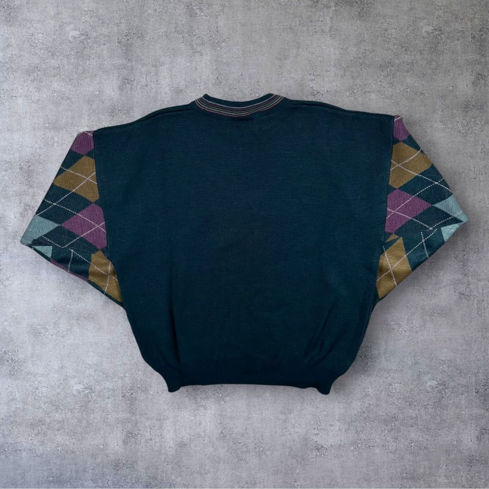 Vintage Vintage The Sweater Shop Golf Embroidered Argyle Check Acrylic Knit Jumper Large Size US L / EU 52-54 / 3 - 2 Thumbnail