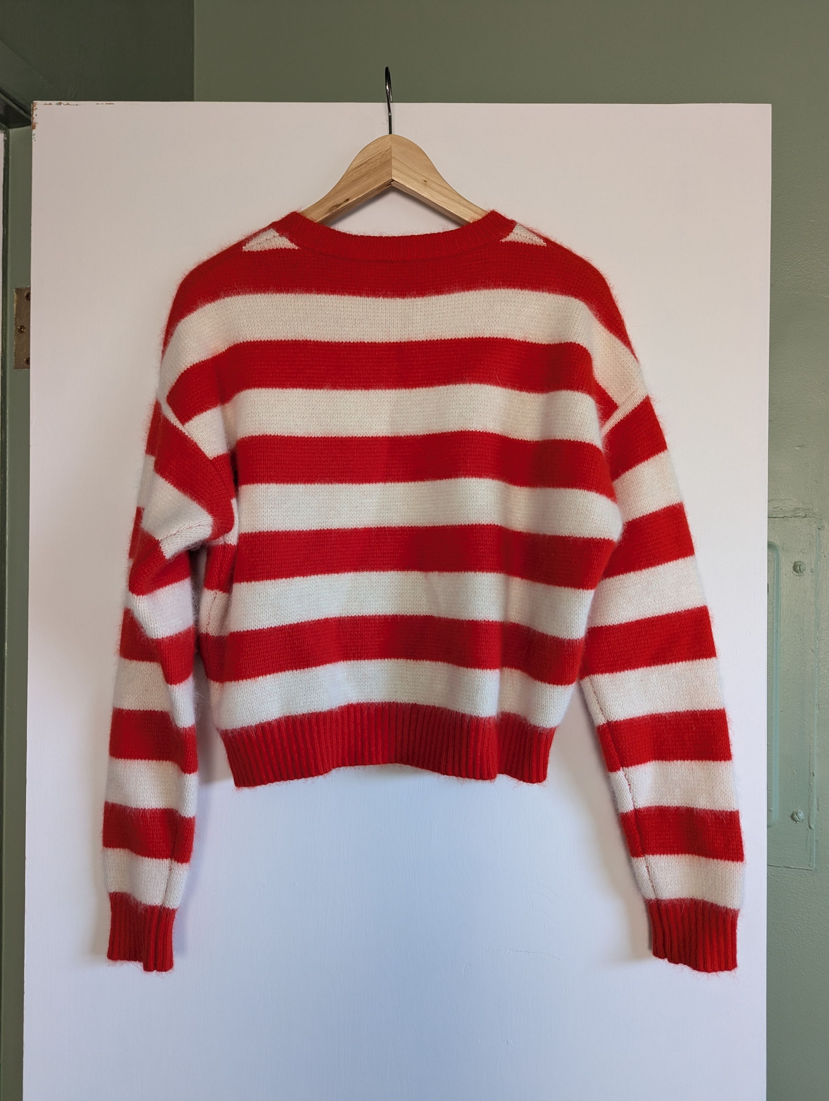 Diane von Furstenberg DVF Diane Von Furstenberg Red white striped angora sweater Size S / US 4 / IT 40 - 3 Thumbnail