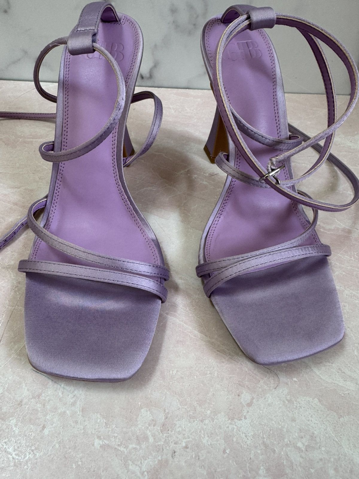 Other Gianni Bini women’s 8.5-9 open toe high heel lilac satin Size US 9 / IT 39 - 2 Thumbnail