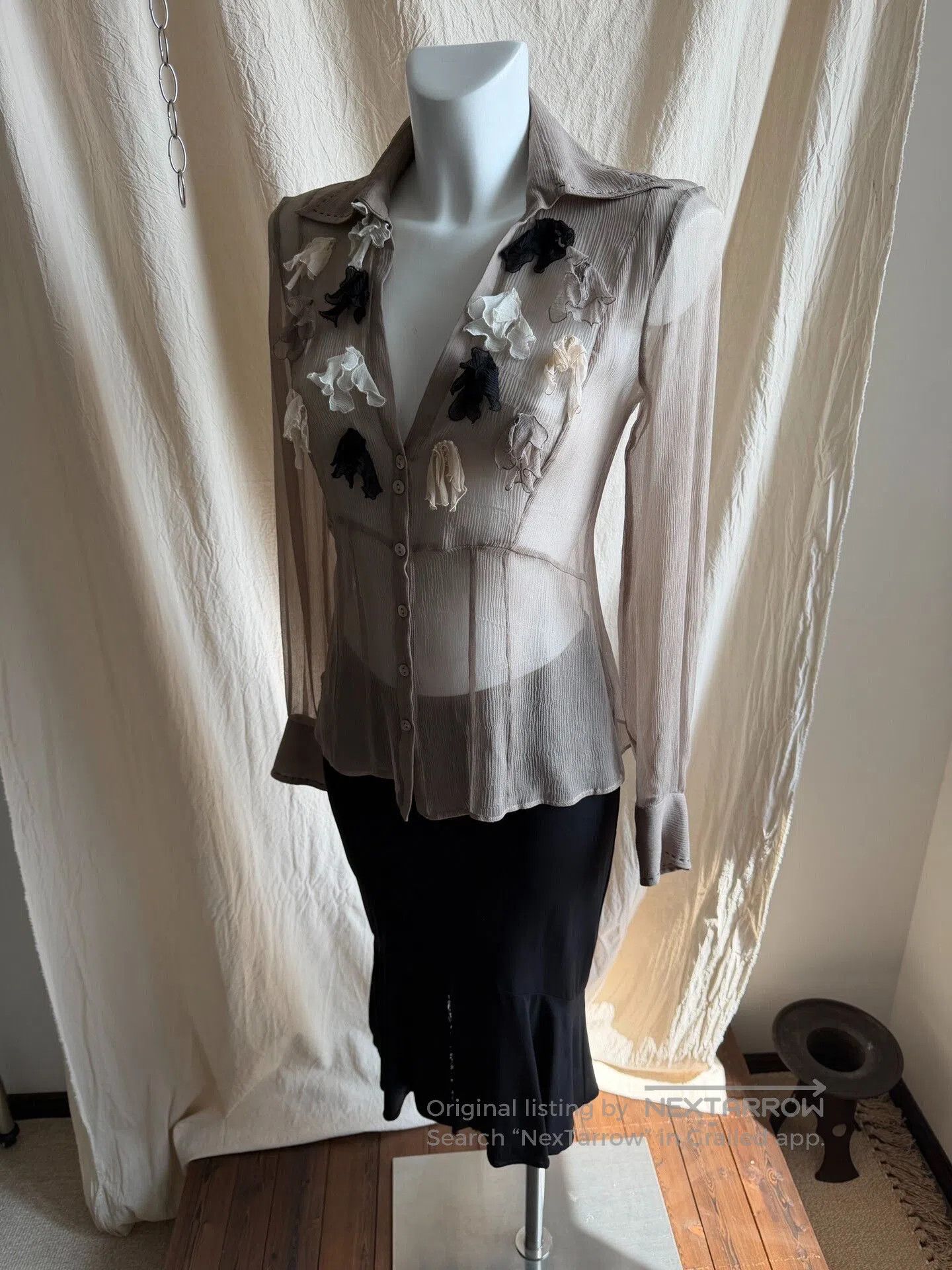 Other PAOLAFRANI Silk Sheer Large Neck Shirt. Size M / US 6-8 / IT 42-44 - 2 Thumbnail