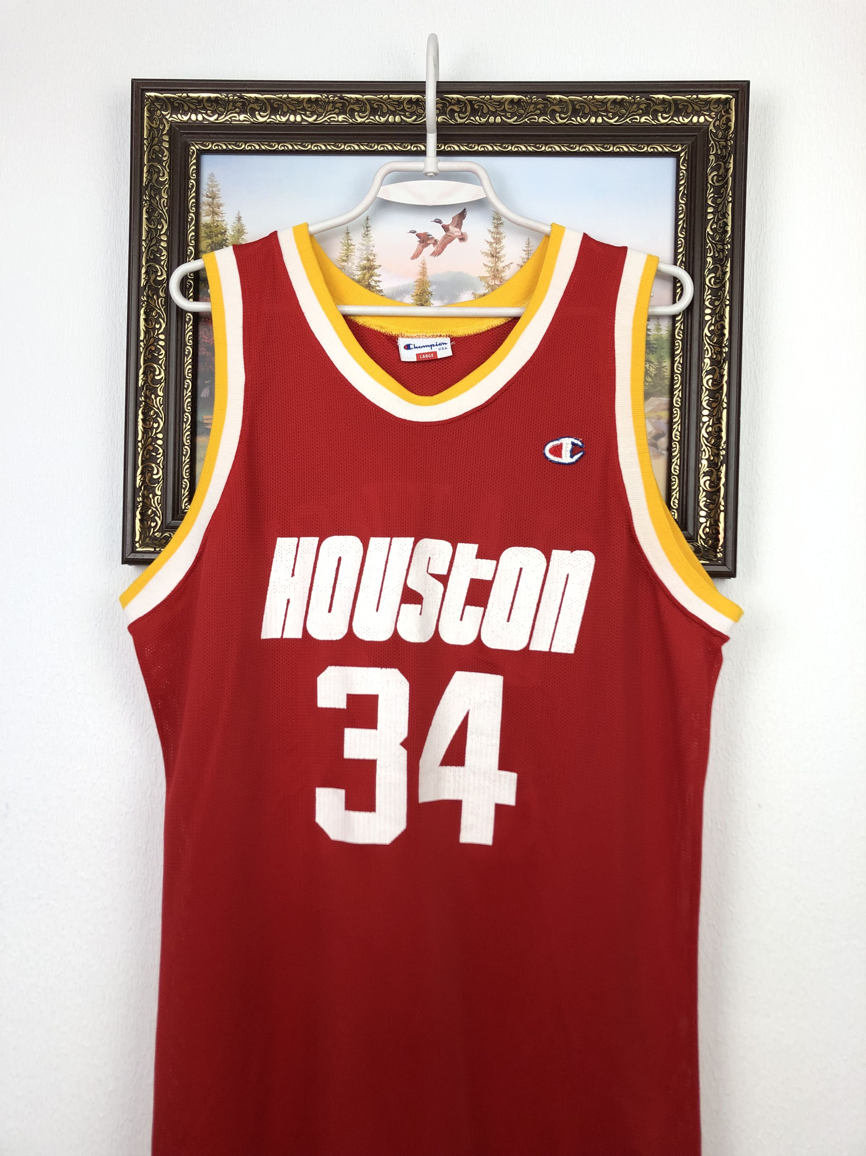 Champion Vintage Hakeem Olajuwon Houston Rockets Champion NBA Jersey Size US L / EU 52-54 / 3 - 2 Thumbnail