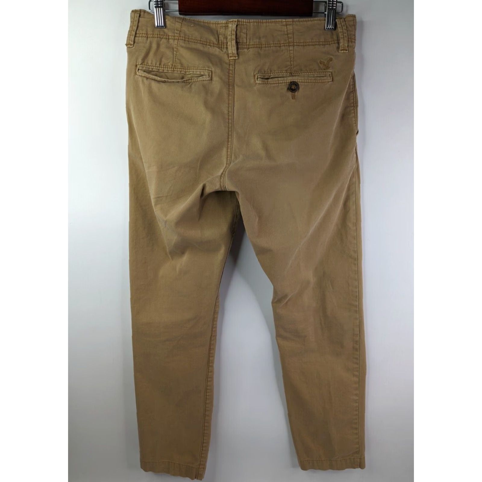American Eagle Outfitters American Eagle Outfitters Pants Slim Chino Men 30 Beige Skinny 28 Inseam 30x28 Knit Cotton Blend Zip Flat Front Casual Vintage: No Size US 30 / EU 46 - 6 Thumbnail