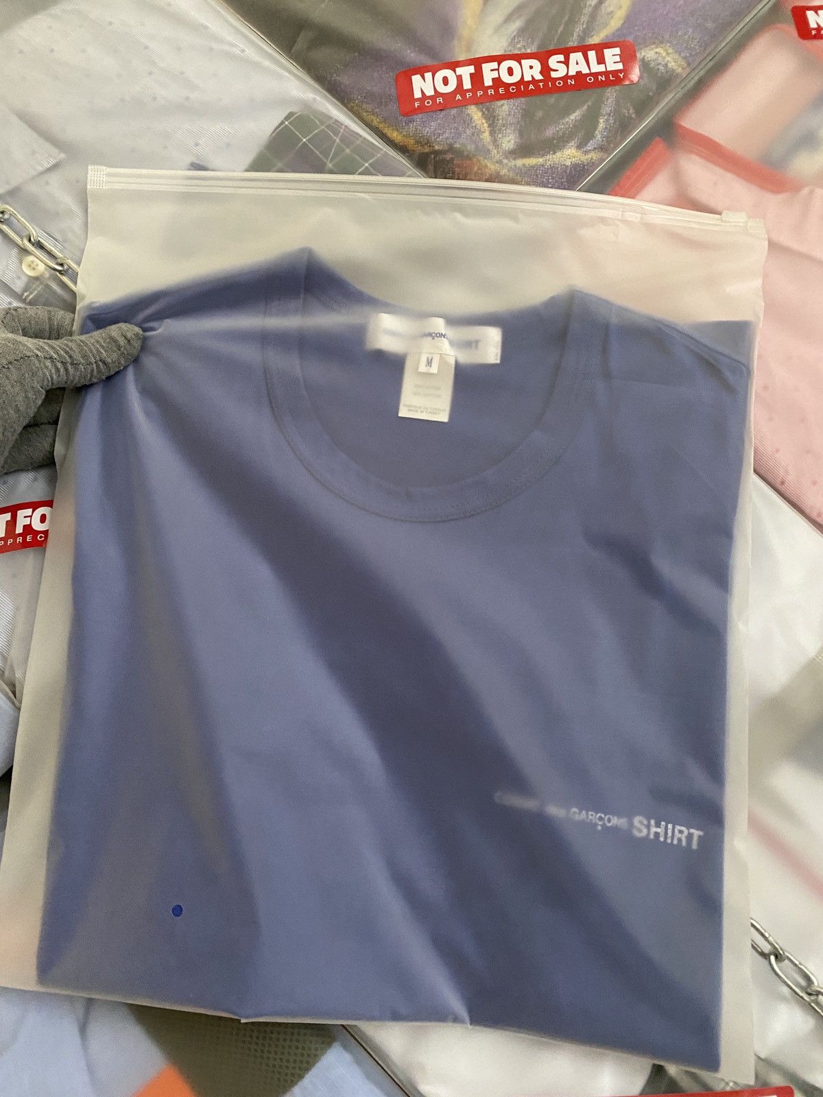 Comme des Garcons SHIRT CDG Shirt Blue Simple Tshirt Tee Size US S / EU 44-46 / 1 - 8 Thumbnail