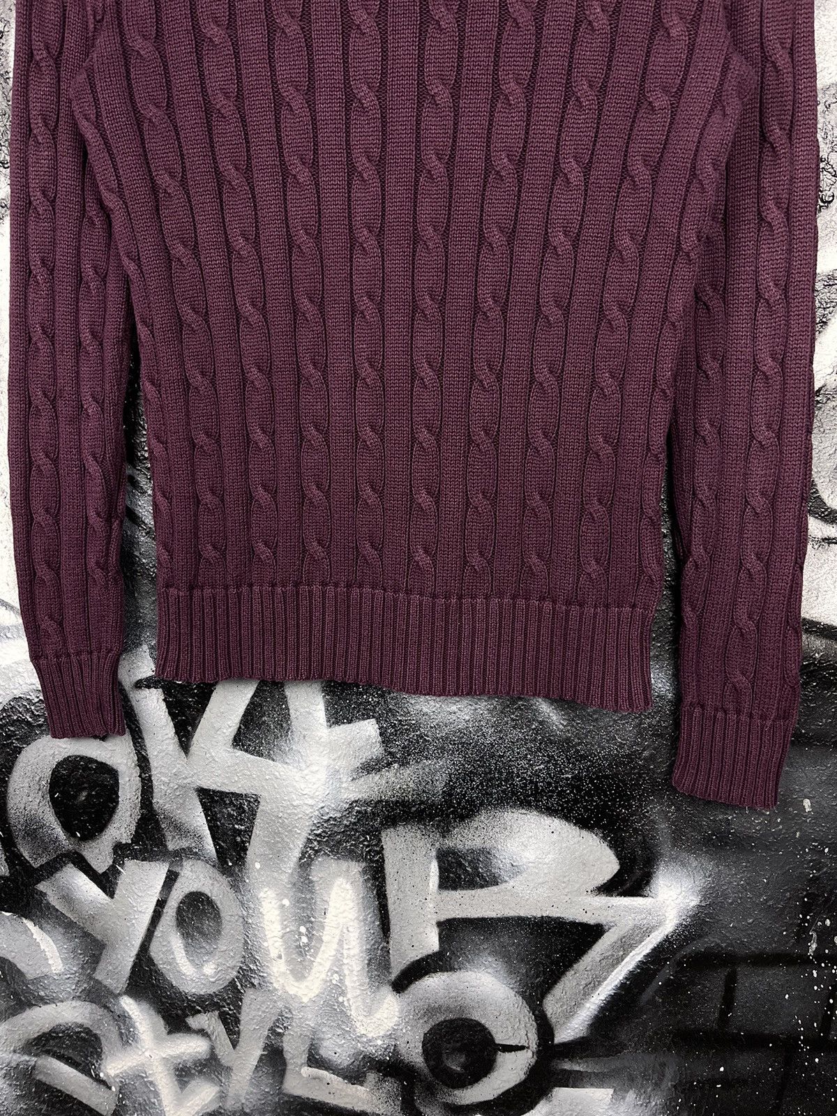 Polo Ralph Lauren Polo Ralph Lauren Cable Knit Burgundy Sweater Size XS Size XS / US 0-2 / IT 36-38 - 6 Thumbnail