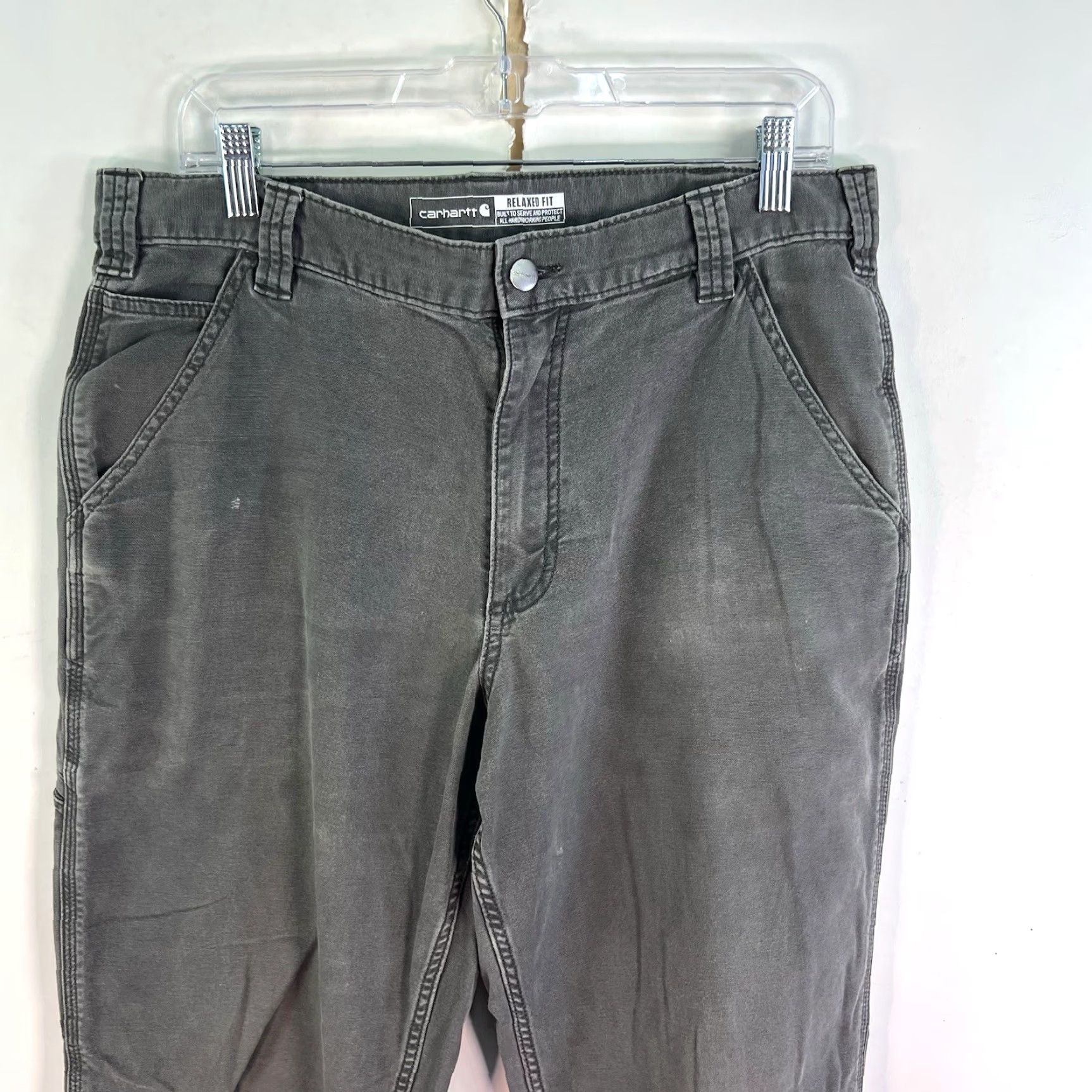 Carhartt Carhartt Cargo Pant - Rugged Flex Relaxed Fit BN2291 - Men - Size 34 - Gray Canvas Pant - 5-Pocket Cargo Jeans - Straight Leg - Zip Closure Size US 34 / EU 50 - 2 Thumbnail