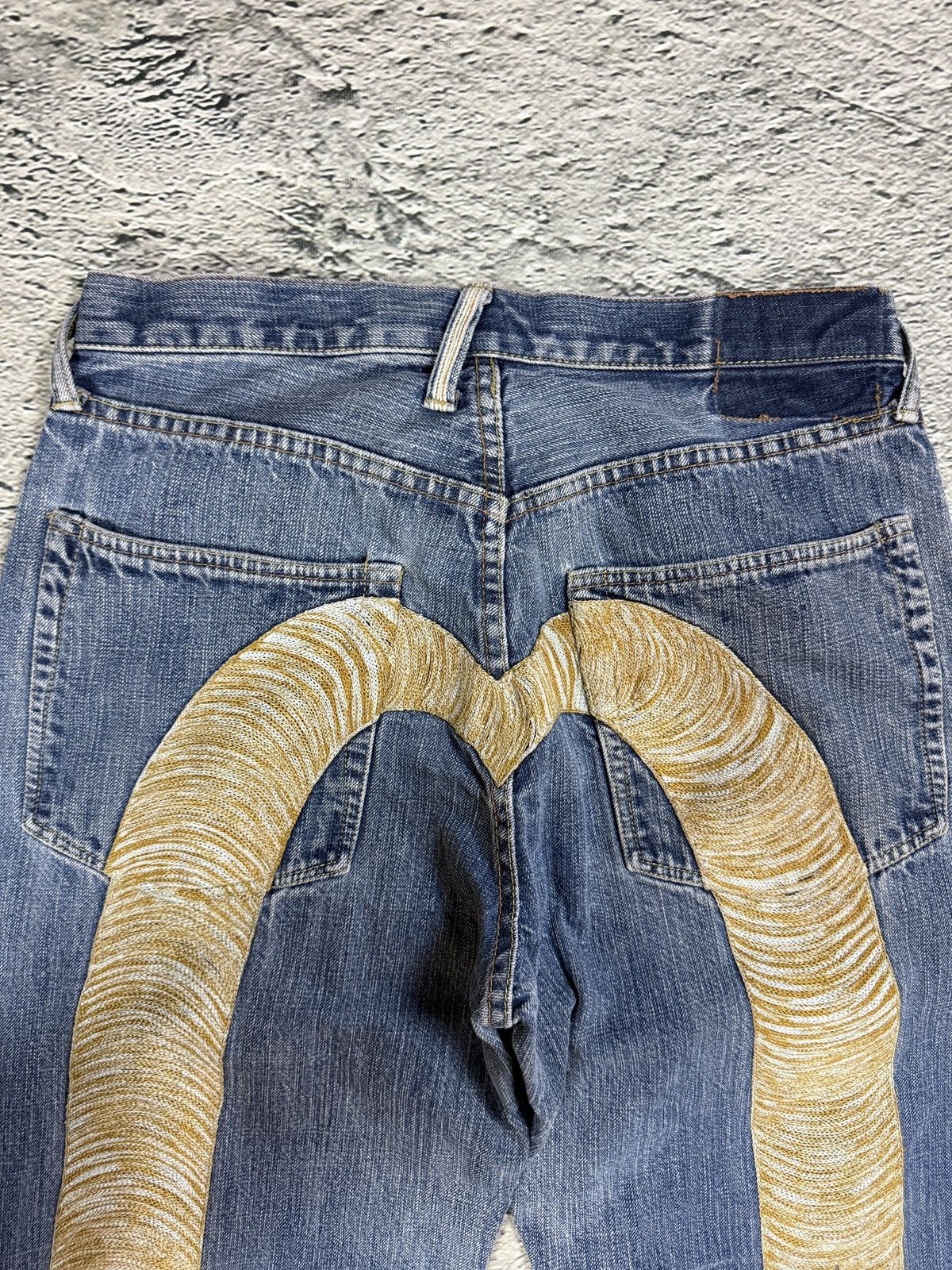 Evisu Evisu jeans daicock gold big logo embroidery selvedge denim Size US 33 - 3 Thumbnail