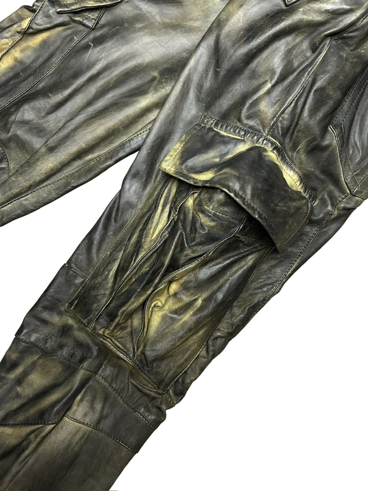 Balmain S/S 10 Decarnin Leather Cargo Trousers Size 26" / US 2 / IT 38 - 7 Thumbnail