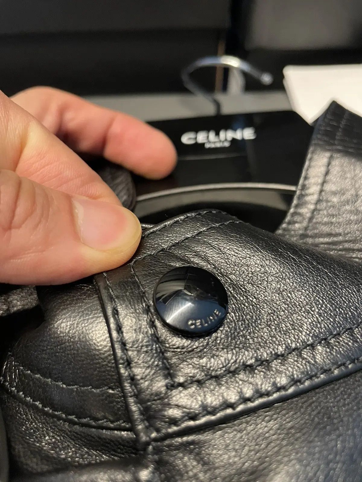 Celine × Hedi Slimane Rare Brand NEW Hedi Slimane Runway Sold Out Leather Jacket Size US M / EU 48-50 / 2 - 23 Thumbnail