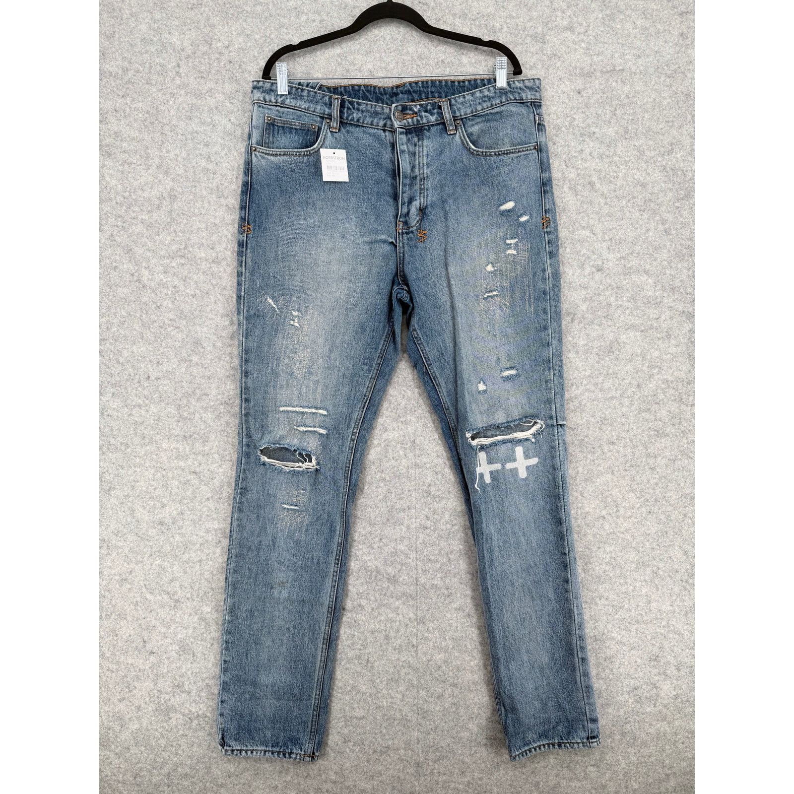 Ksubi NEW Ksubi Chitch Plus One Ripped Light Blue Jeans Size 36 Size US 36 / EU 52 - 1 Thumbnail