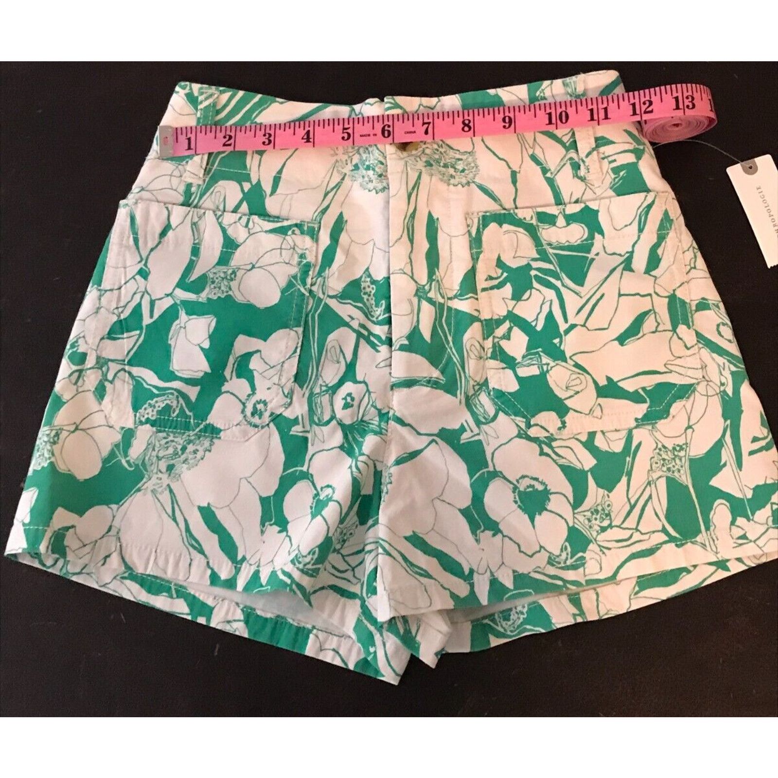 Anthropologie Anthropologie Maeve The Colette Green/White Floral Shorts Size 25" / US 0 / IT 36 - 5 Thumbnail