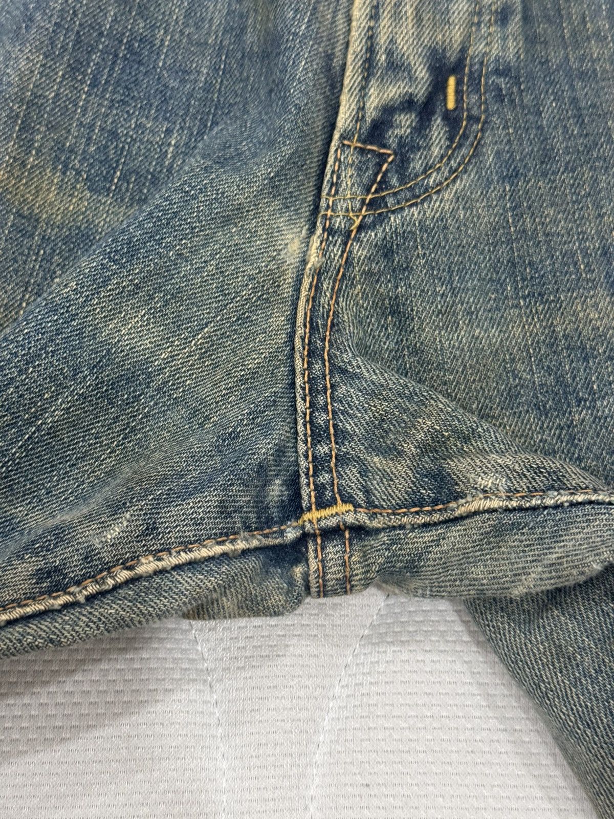 Edwin Sales‼️Ditressed Rusty Vtg Edwin 505X Selvedge (AB-1002) Size US 34 / EU 50 - 6 Thumbnail