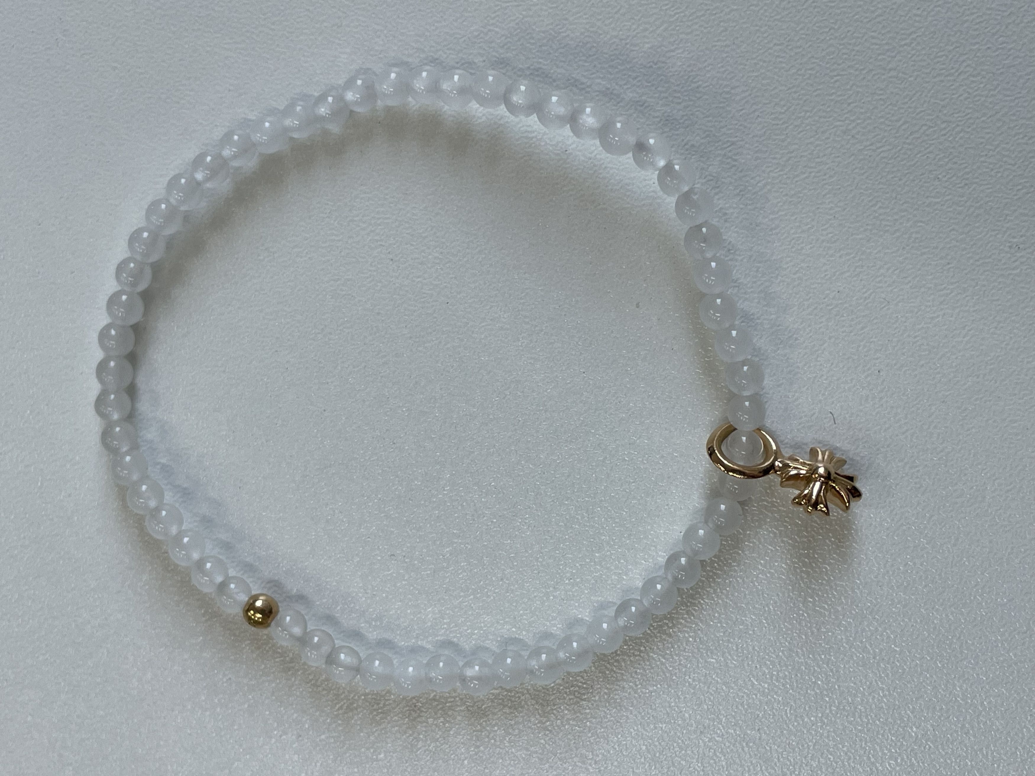 Chrome Hearts Chrome Hearts 4mm White 22K Gold Cross Beaded Bracelet Size ONE SIZE - 10 Thumbnail