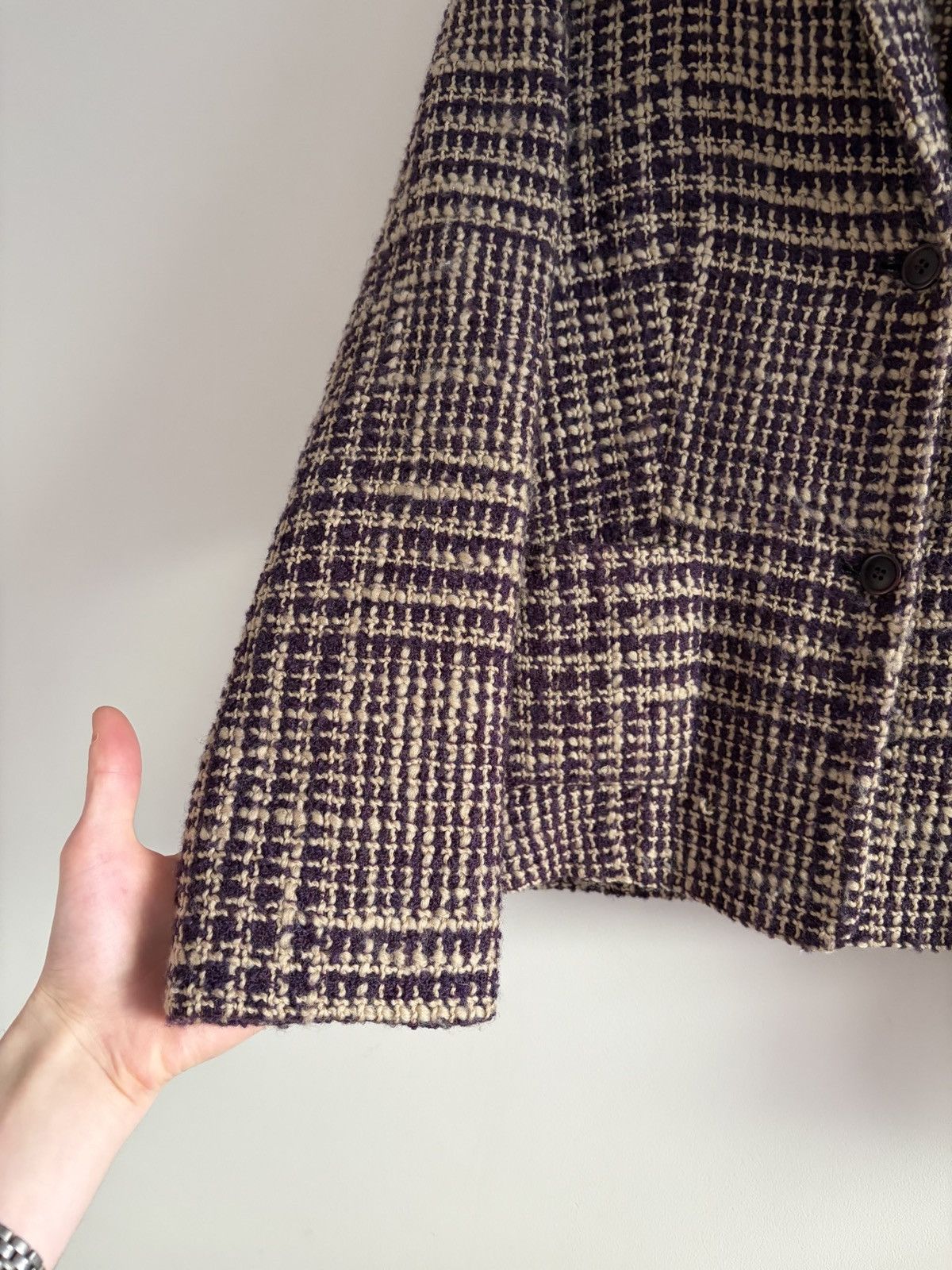 Gianfranco Ferre Gianfranco Ferré Studio Cropped Wool Tweed Blazer Size L / US 10 / IT 46 - 3 Thumbnail
