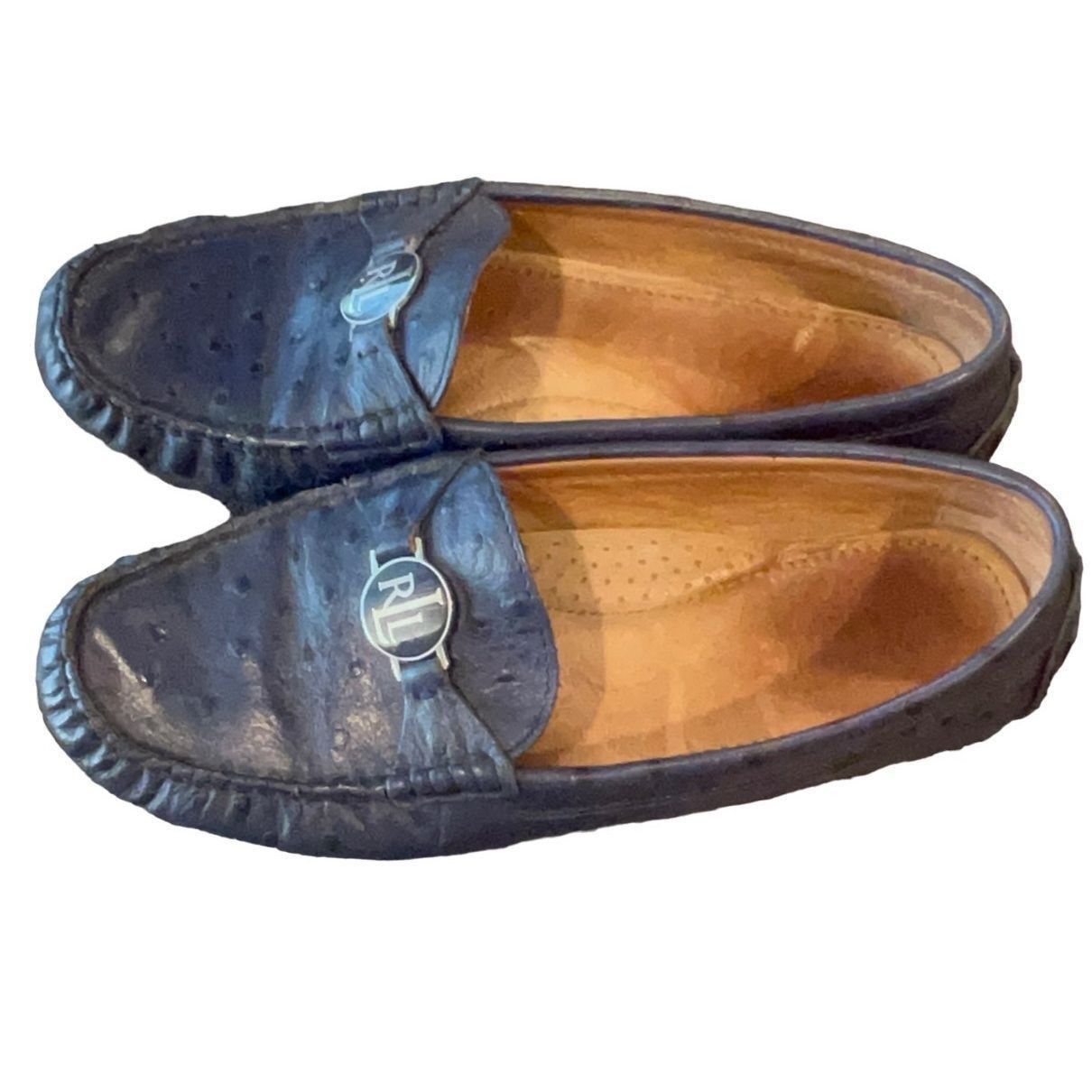 Lauren Ralph Lauren Ralph Lauren Carley Navy Blue Leather Loafers Grailed