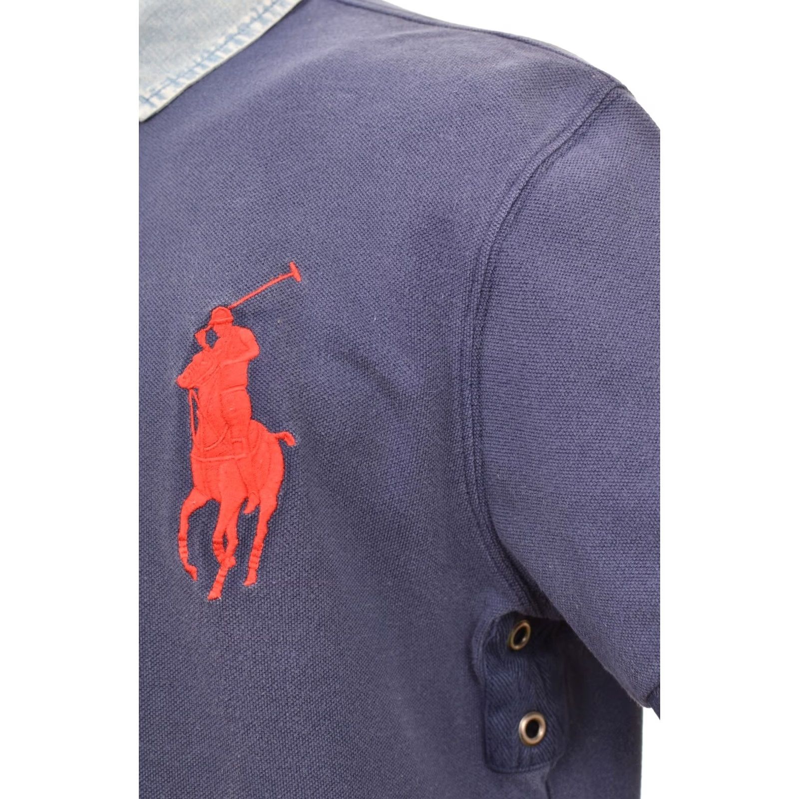 Polo Ralph Lauren Polo Ralph Lauren Polo Shirt USA America Country Flag Vintage Slim Fit L Blue Mens Shirt Size US L / EU 52-54 / 3 - 4 Thumbnail