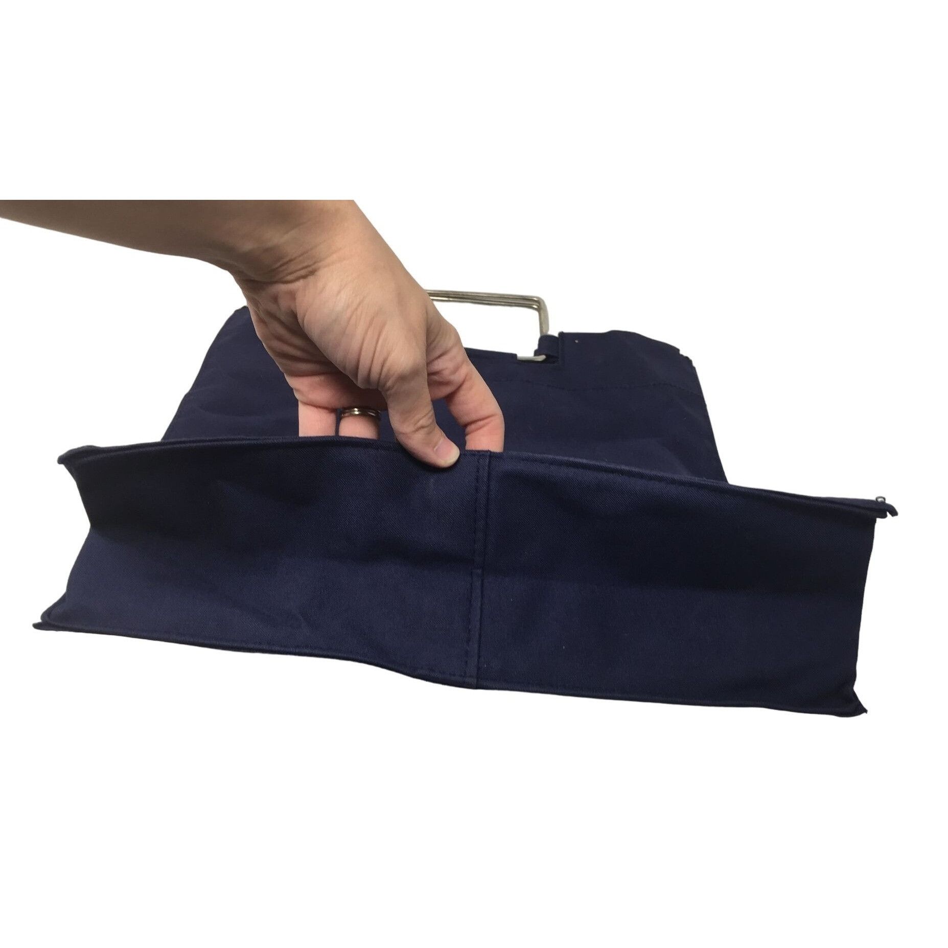 Other Navy Blue and White Junque Bag with Silver Metal Handles (ab Size ONE SIZE - 3 Thumbnail