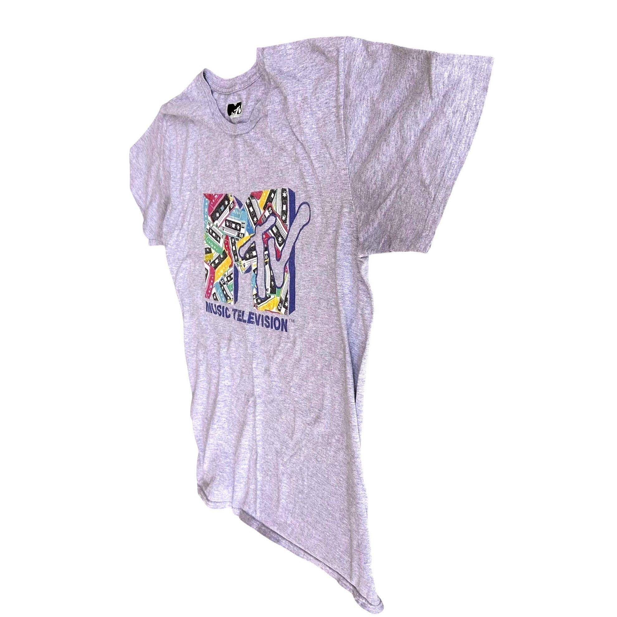 Mtv × Vintage Vintage MTV T Shirt Unisex Large Gray Casette Tapes Classic Size US L / EU 52-54 / 3 - 4 Thumbnail
