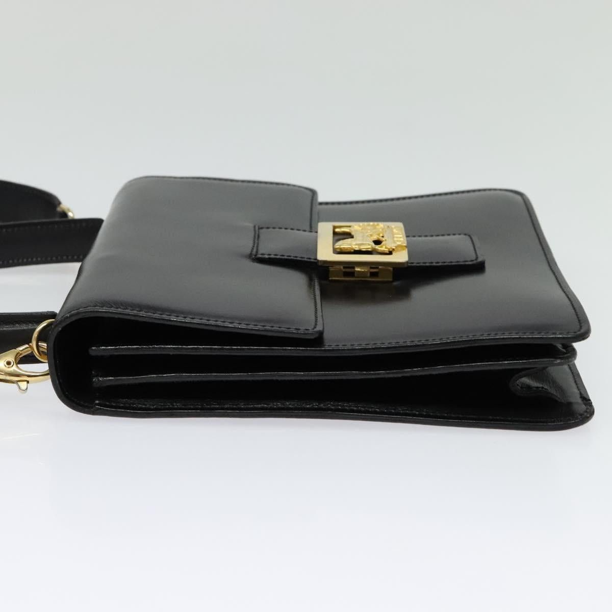 Celine CELINE Hand Bag Leather Black Gold Size ONE SIZE - 4 Thumbnail