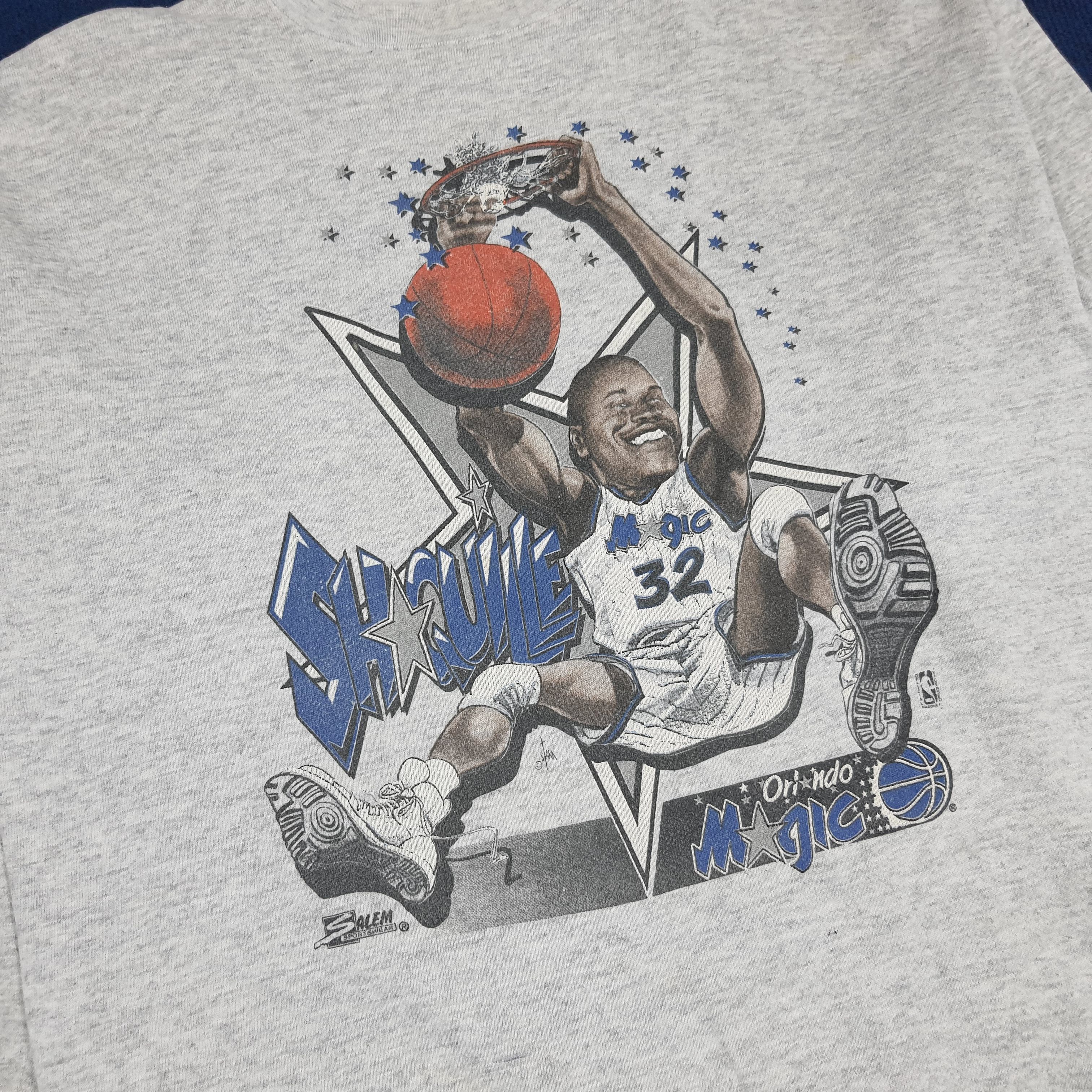NBA × Salem Sportswear × Vintage Vintage Shaquille O'Neal Orlando Magic NBA Sports Sweatshirt Size US M / EU 48-50 / 2 - 2 Thumbnail