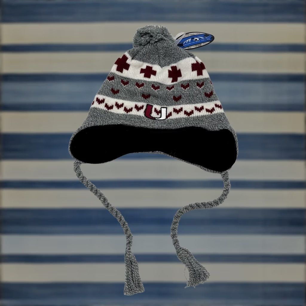 Top Of The World VINTAGE UMass Lowell River Hawks Beanie OSFA Pom Knit Hat Cuffed Tassels NCAAA NWT Top of the World Men Knit Hat Gray Beanie Size ONE SIZE - 1 Thumbnail