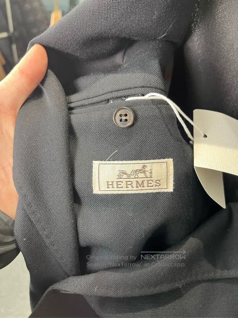 Hermes Hermes Black Lapel Long Sleeve Jacket Size 50R - 3 Thumbnail