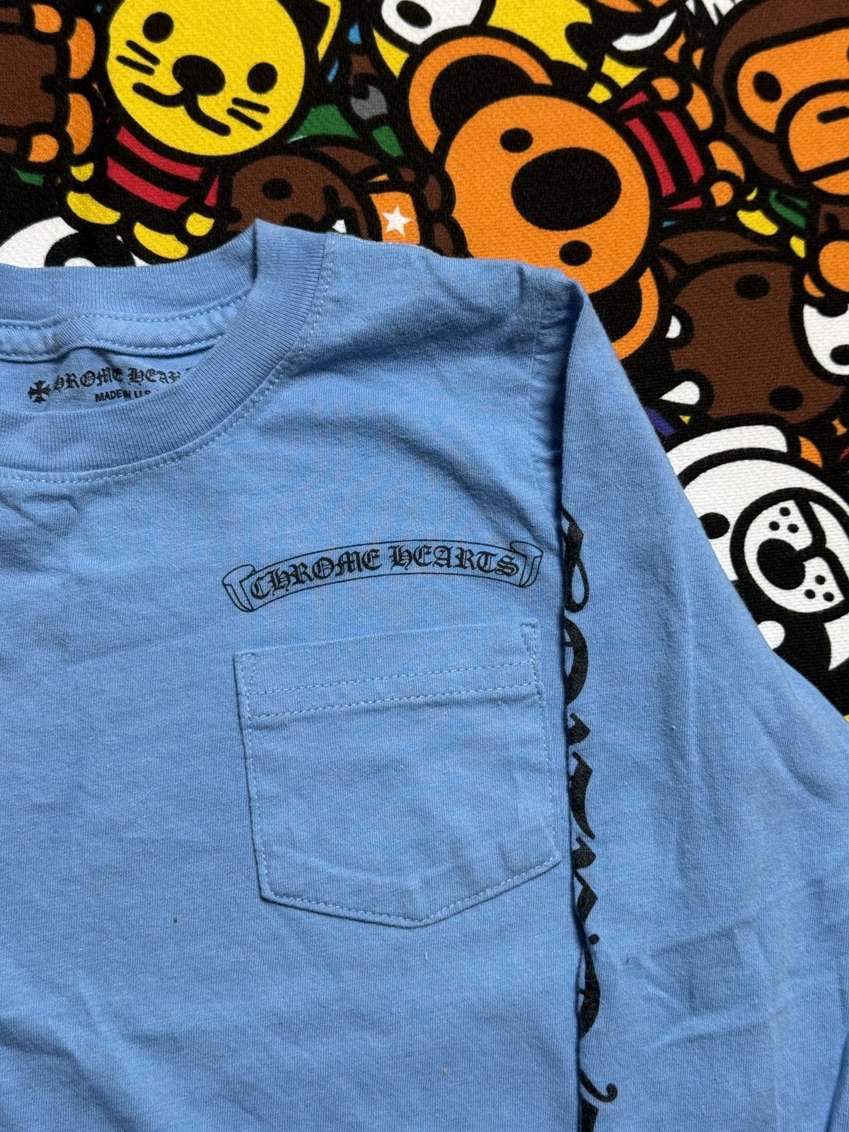Chrome Hearts Chrome Hearts Boys Blue Scroll Long Sleeve Tee Size US XXS / EU 40 - 3 Thumbnail