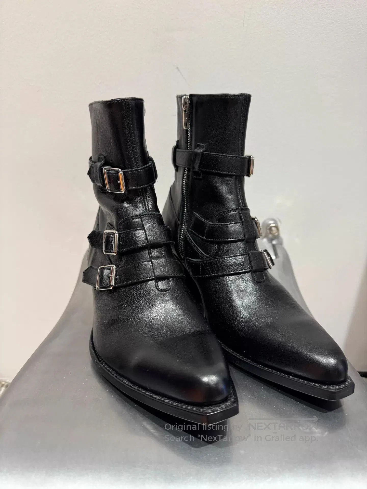 Celine Black Leather Buckle Ankle Boots Size 7. Size US 7 / EU 40 - 3 Thumbnail