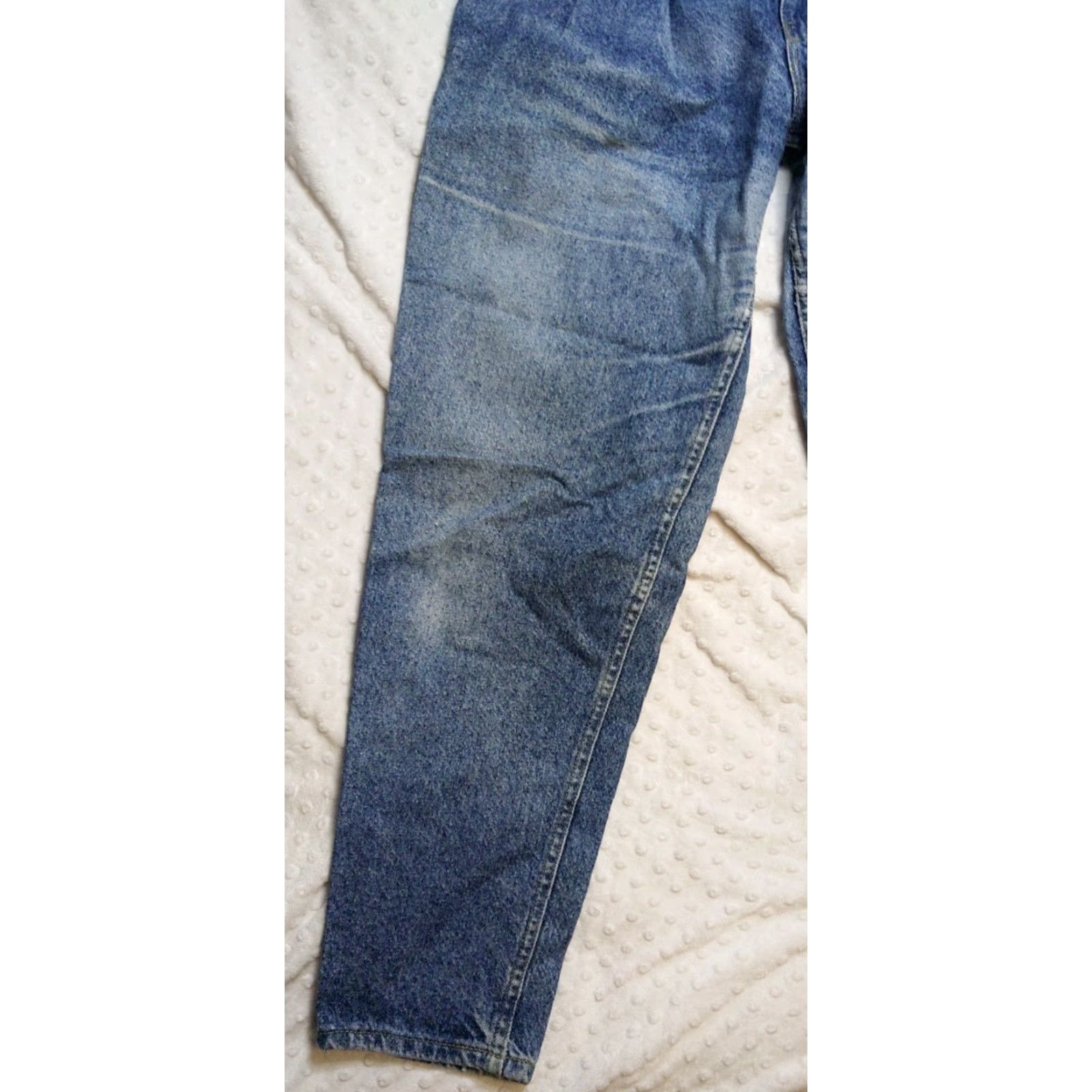 Lee Vintage Lee Stone Washed Jeans 18 Medium Womens Double Button MADE IN USA 28x31 Blue Denim Grunge 1980s Mens Womens Girls Size 40" / US 18 - 3 Thumbnail
