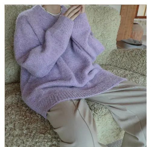 VIBE Purple Knit Sweater Size US L / EU 52-54 / 3 - 4 Thumbnail