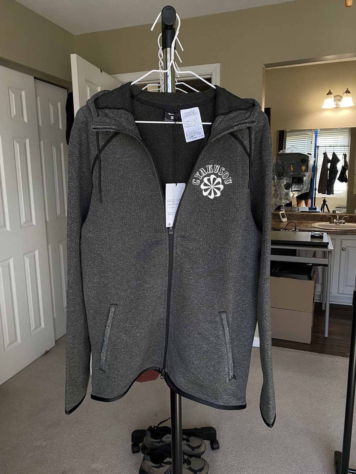 image of Gyakusou Knit Zip Hoodie in Black, Men's (Size Medium)