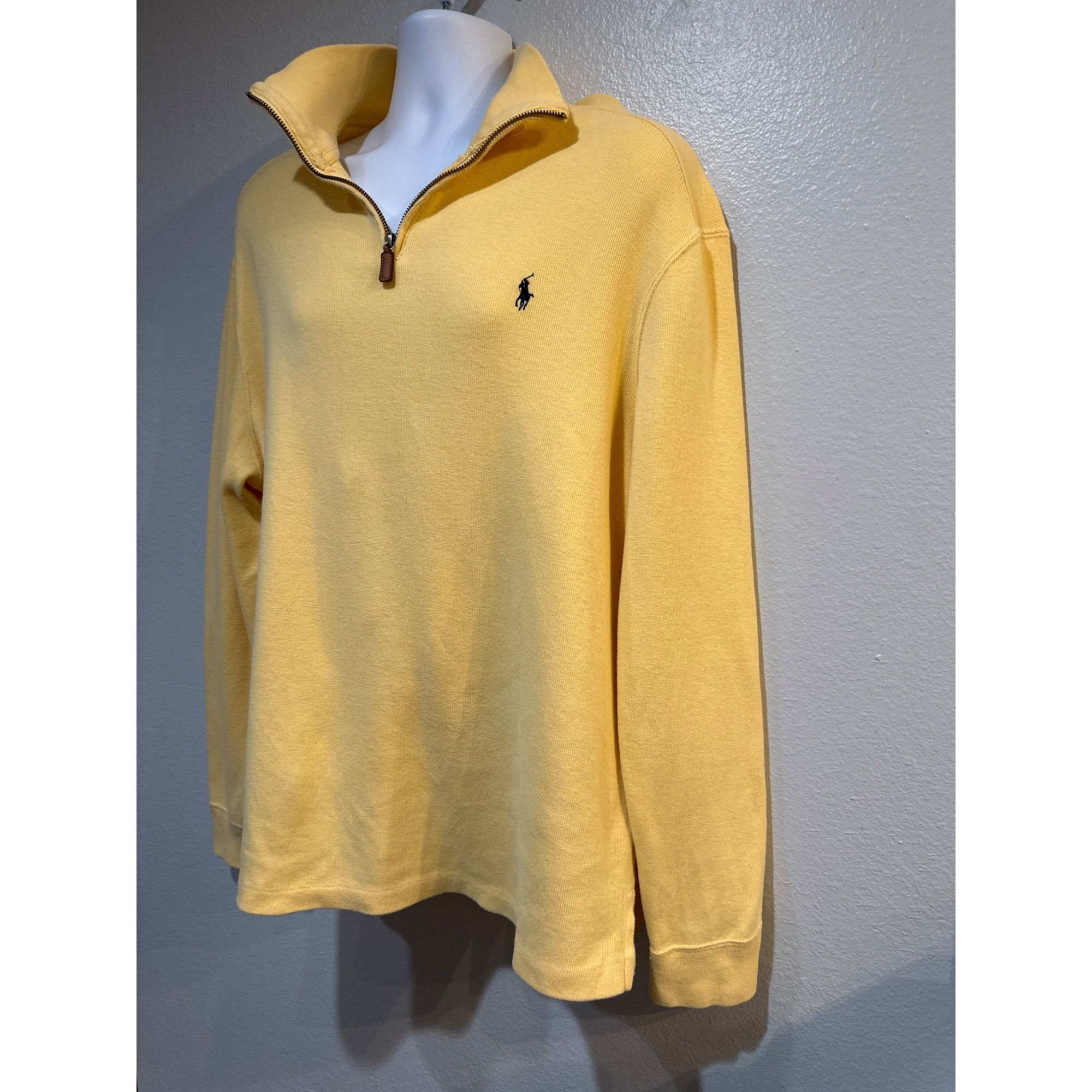 Polo Ralph Lauren Polo Ralph Lauren Lg Yellow Quarter Zip Long Sleeve Knit Swe Size US L / EU 52-54 / 3 - 3 Thumbnail